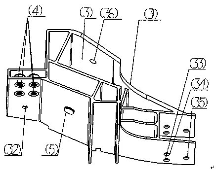 Automobile body aluminum alloy frame rear connection and chassis rear suspension mounting structure and structural member