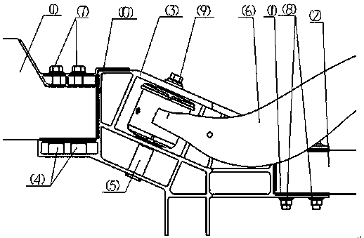 Automobile body aluminum alloy frame rear connection and chassis rear suspension mounting structure and structural member