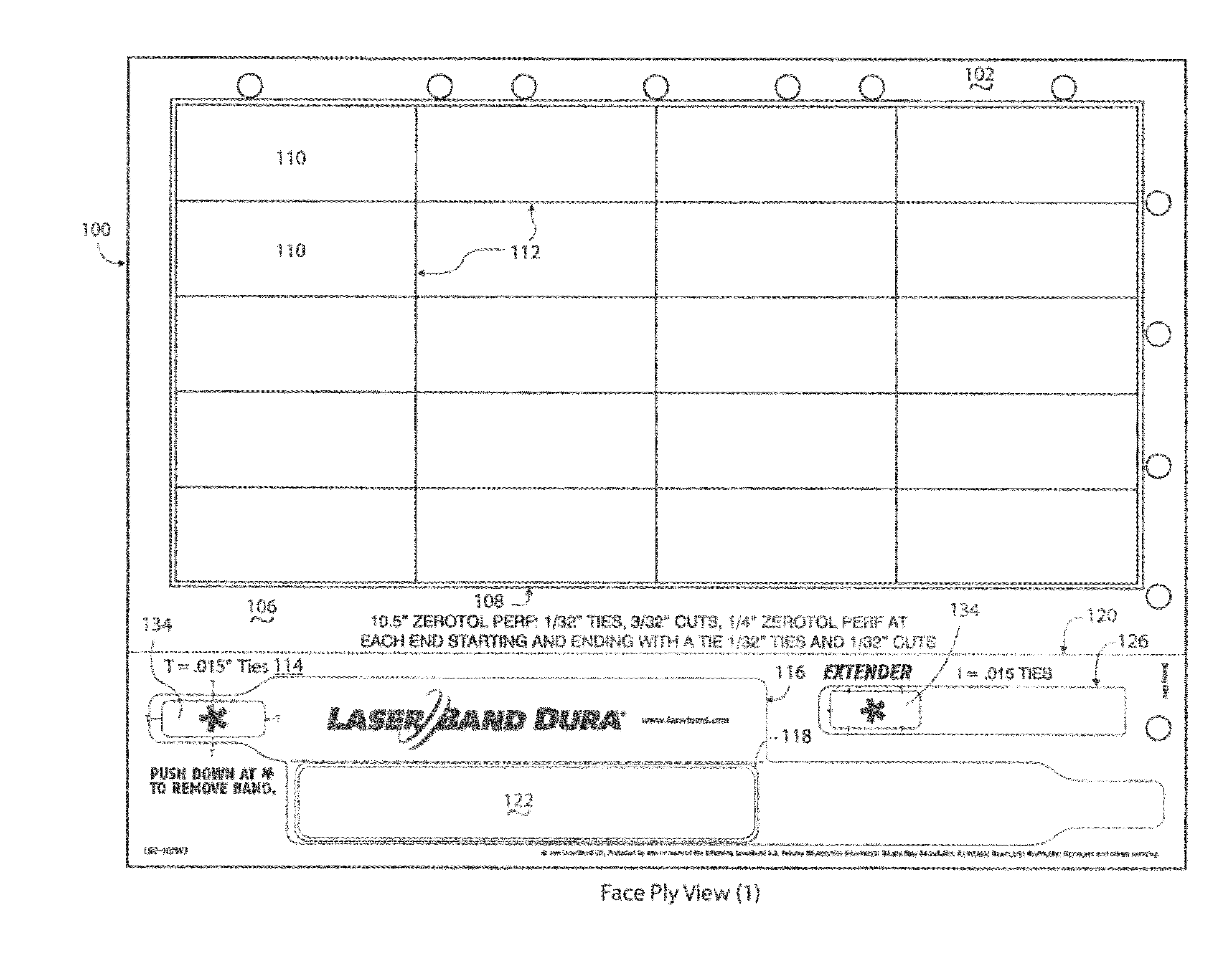 Business form with self laminating wristband with reduced image area