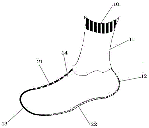 Mulberry fiber sock with antibacterial, deodorized, sweat-absorbing and quick-drying functions