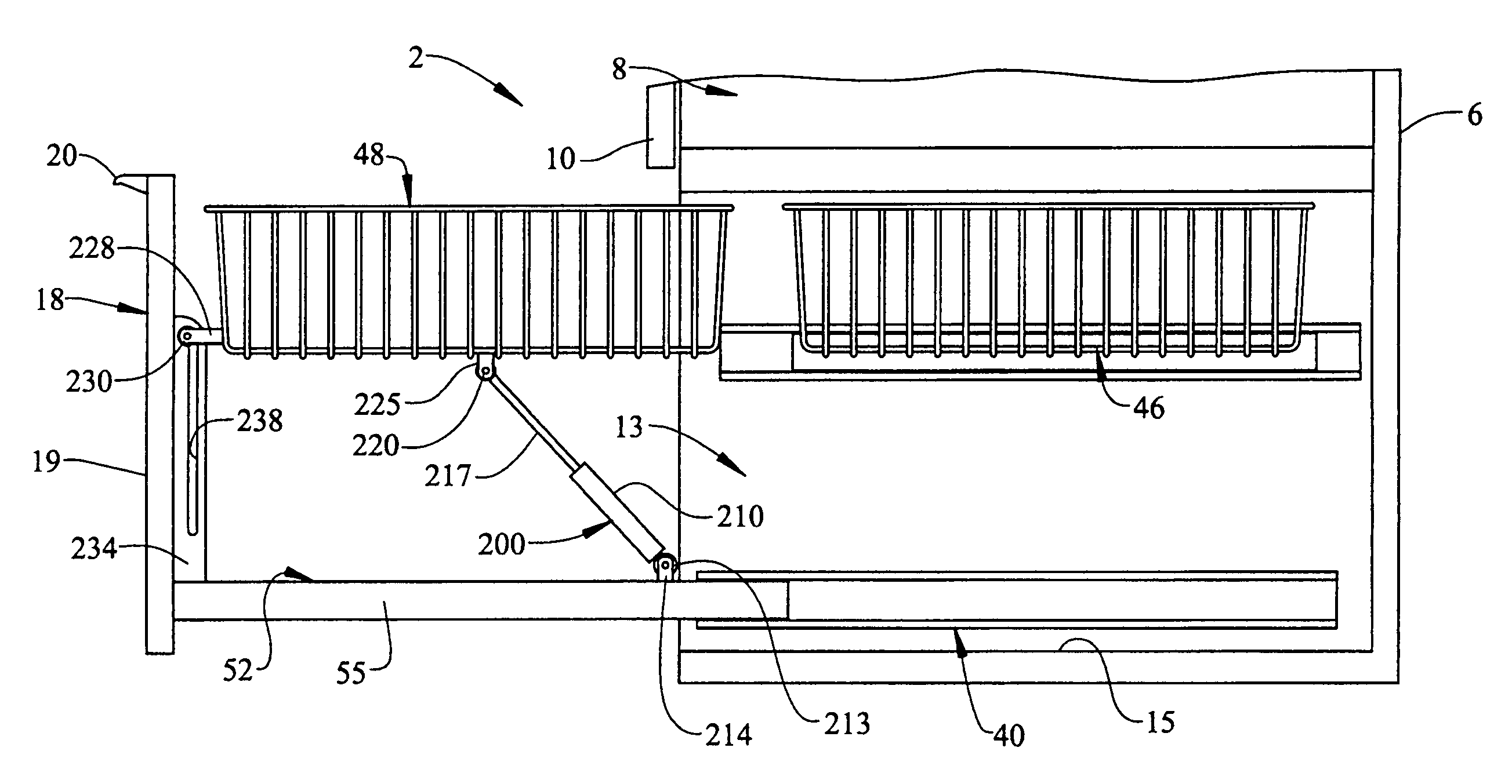 Bottom mount refrigerator having an elevating freezer basket