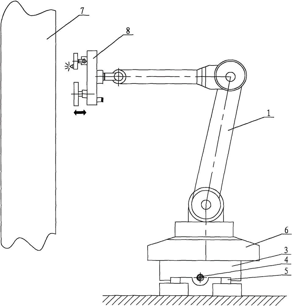 Robot continuous and automatic paint spraying apparatus for large work piece