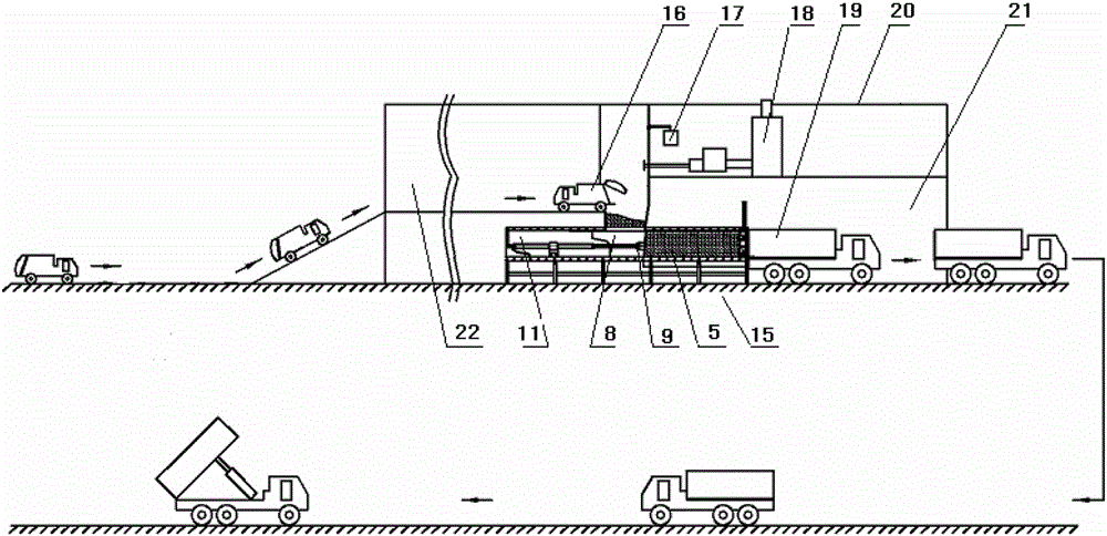 Garbage compressor, garbage compression processing method and garbage transfer station