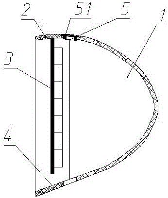 Automobile outside rear-view mirror with water accumulation preventing function