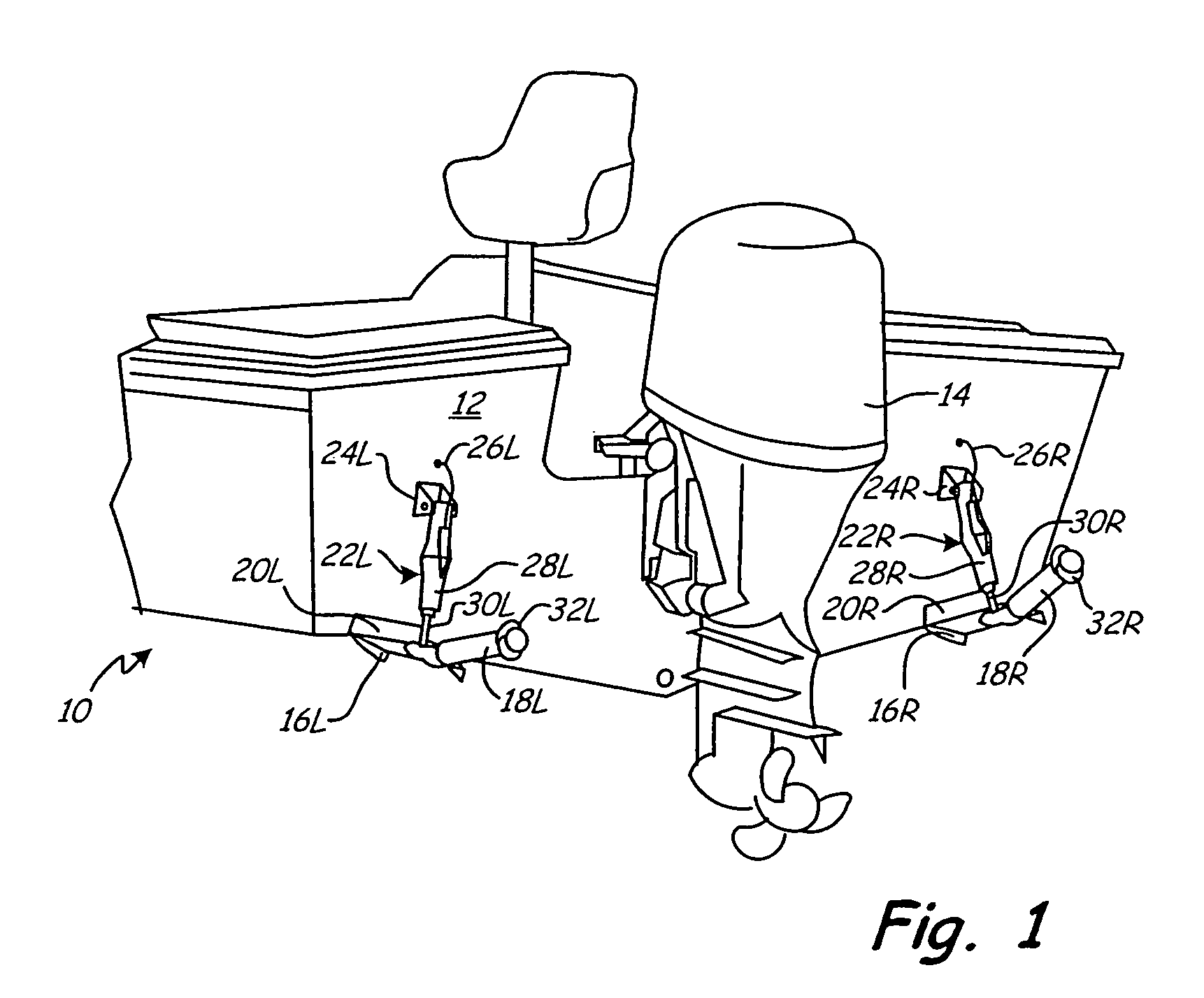 Boat control system with return to center steering command