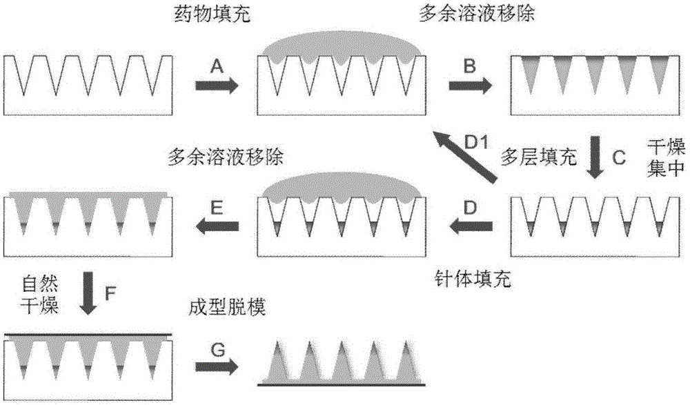 Macromolecular soluble microneedle used for cutaneous penetration of polypeptide and protein medicines and preparation method of macromolecular soluble microneedle