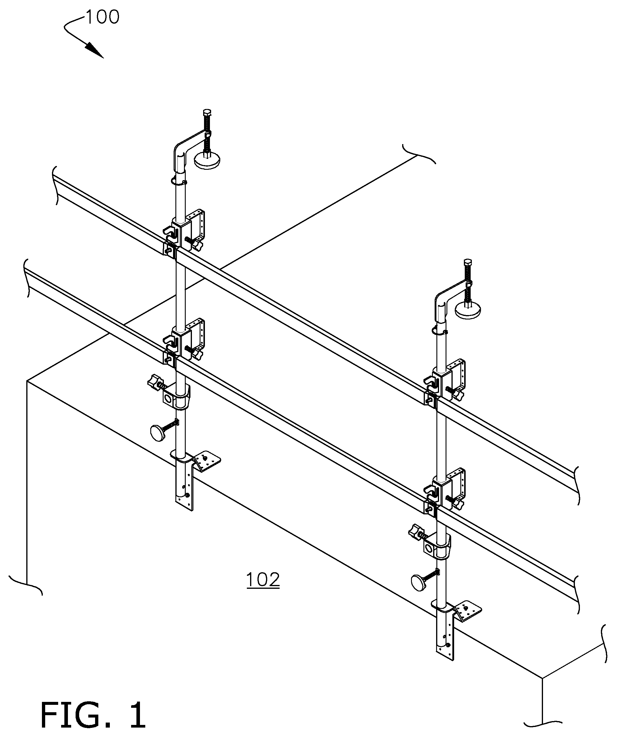 Elevated surface safety base and post apparatus