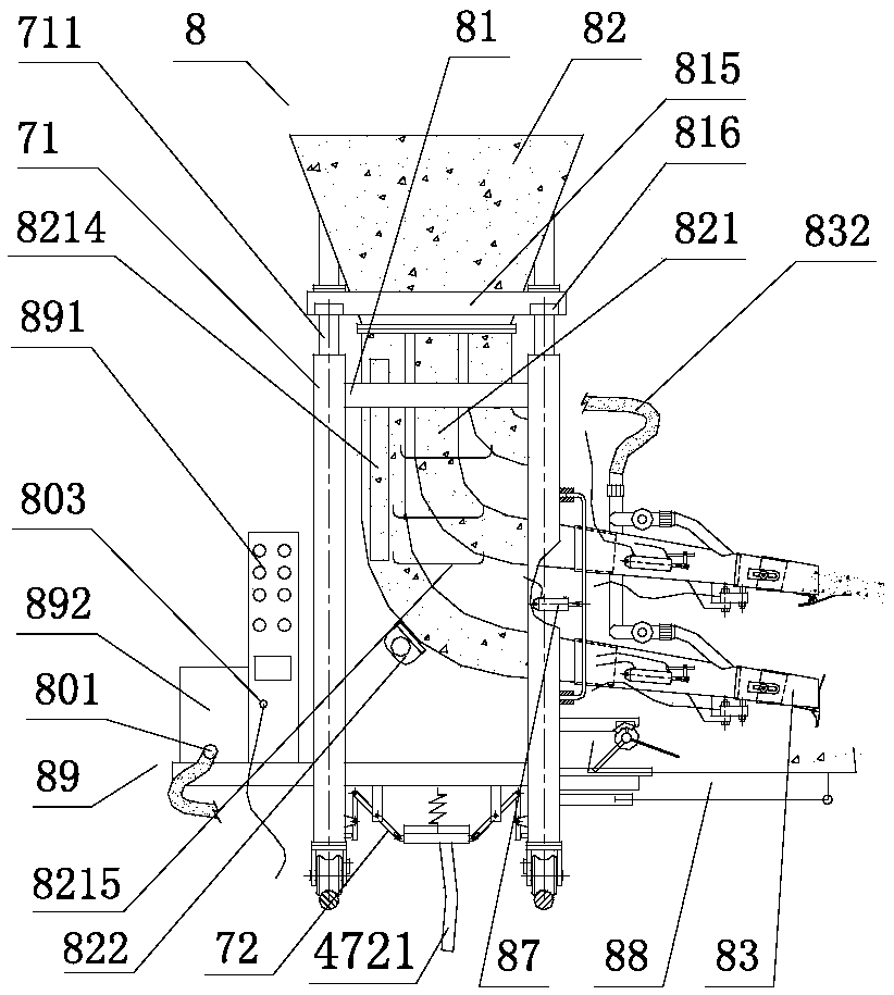 Feeder with valves and automatic leaked material receiving device