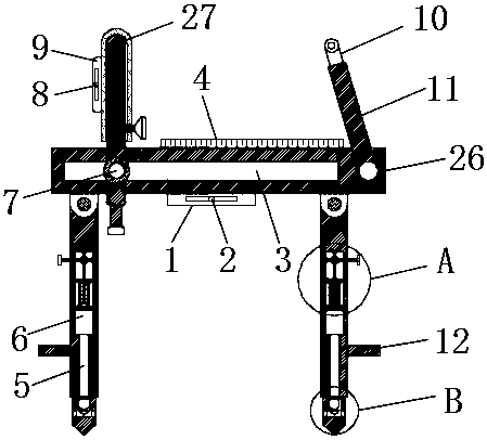 Curve surveying and mapping device for constructional engineering