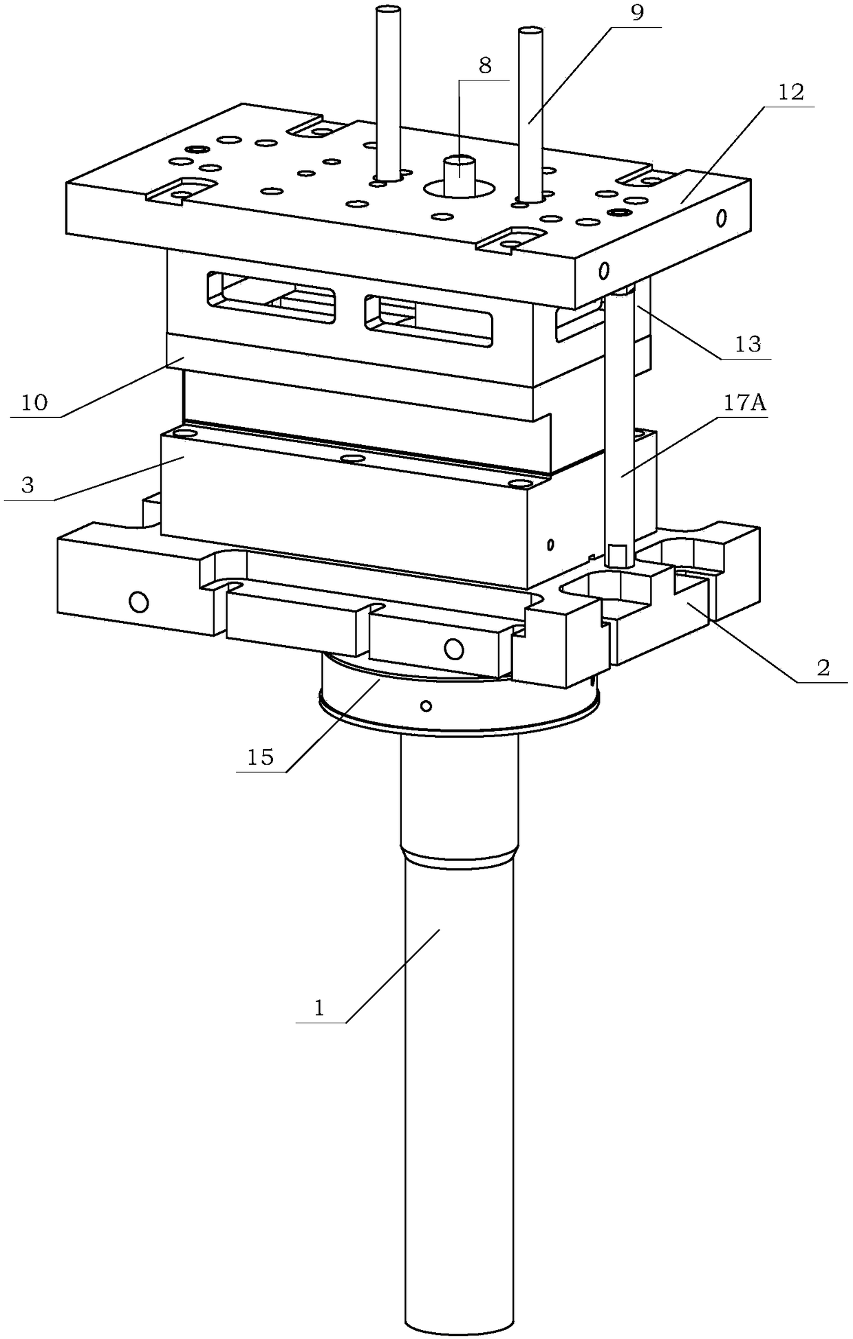 Low-pressure mold-filling and high-pressure solidification casting device used for pressure adjusting and pressurizing casting machine and casting method