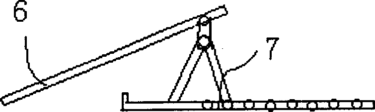 Lever-type archaized suspension coffin laying device and method