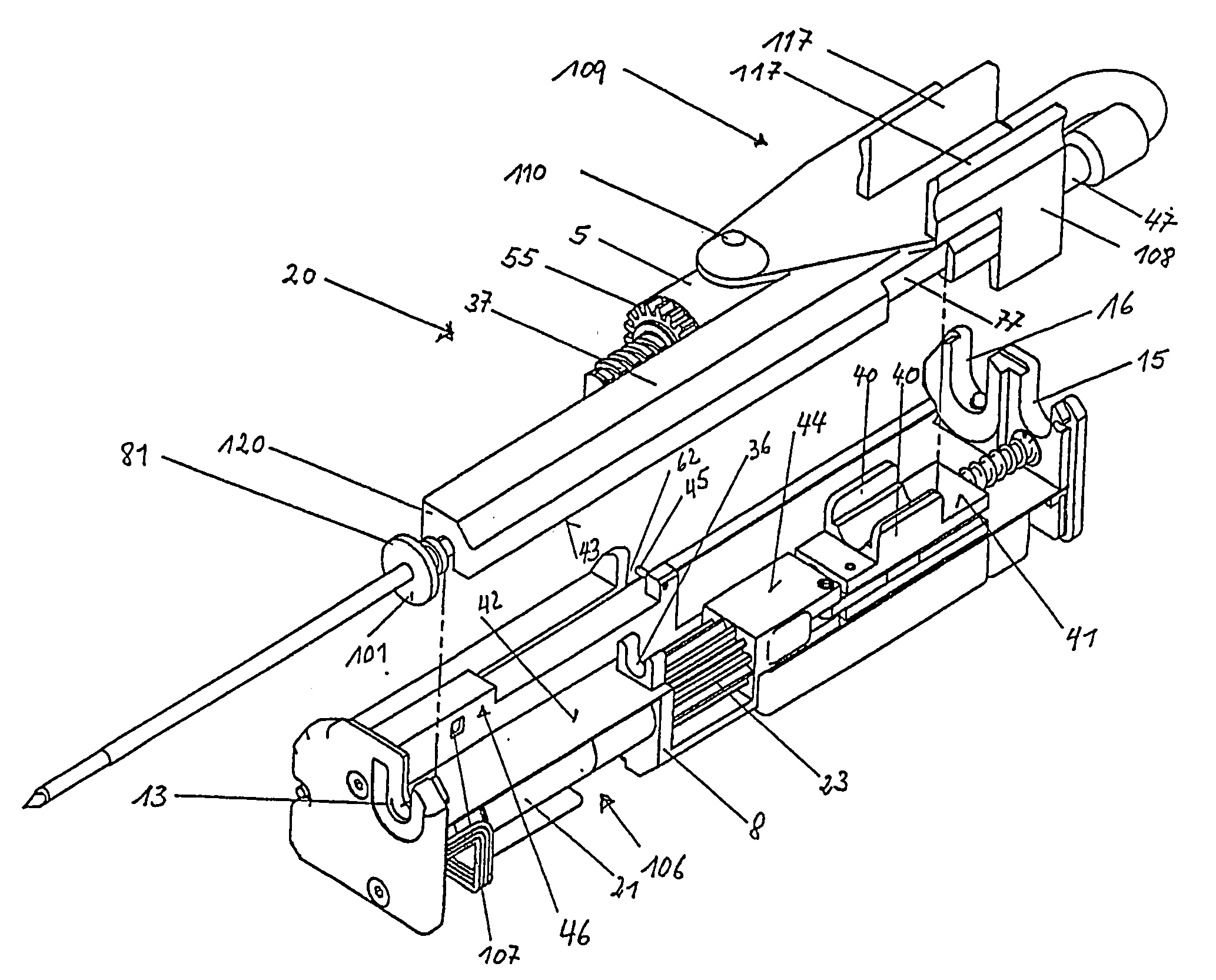 Biopsy device and biopsy needle module that can be inserted into the biopsy device