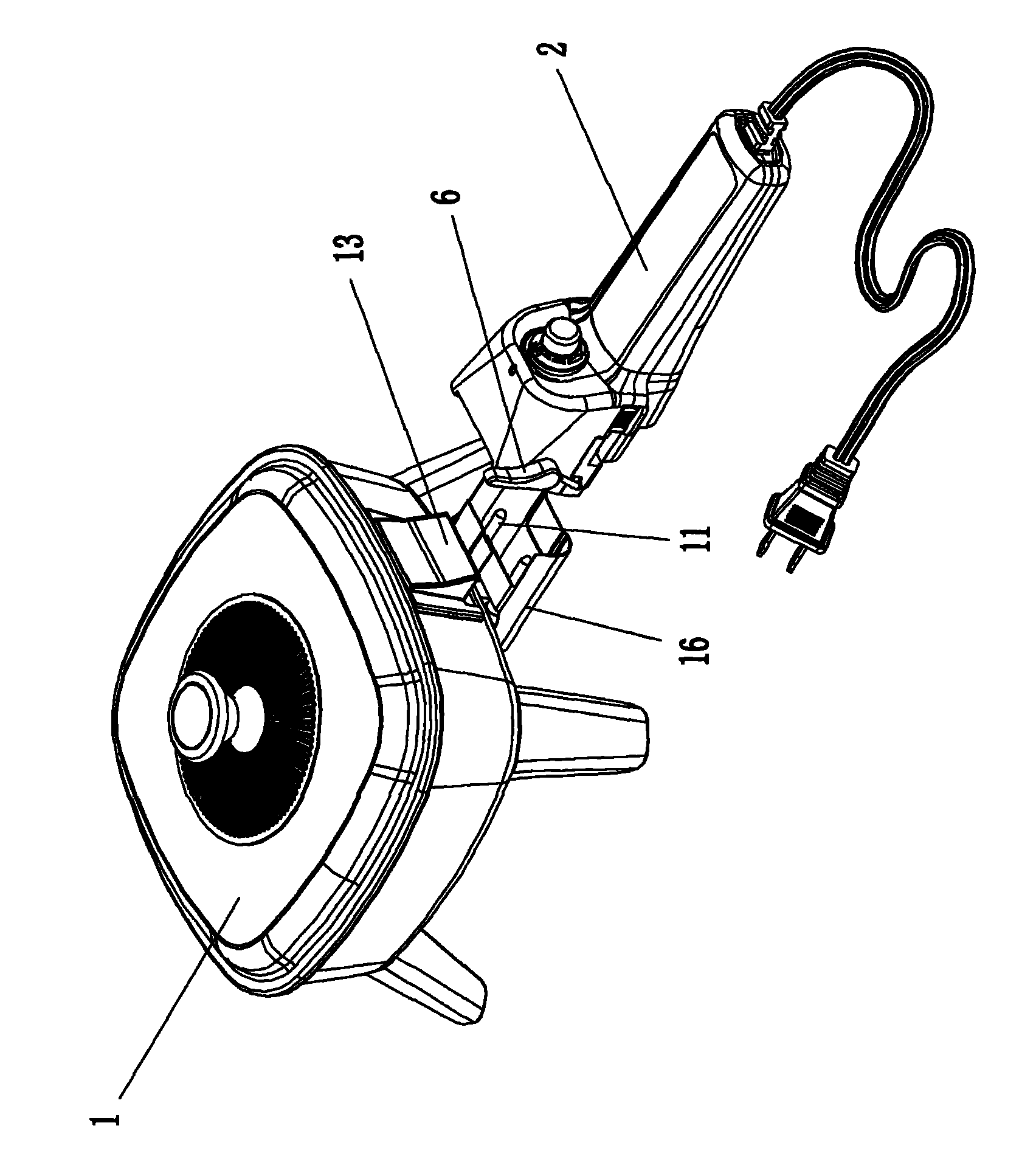 Separable power plug/socket connecting structure of electric frying pan