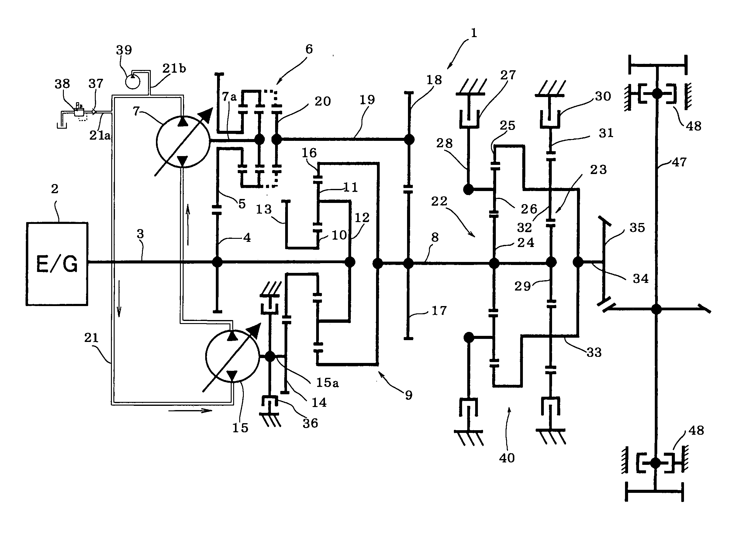 Control system for a hydro-mechanical transmission