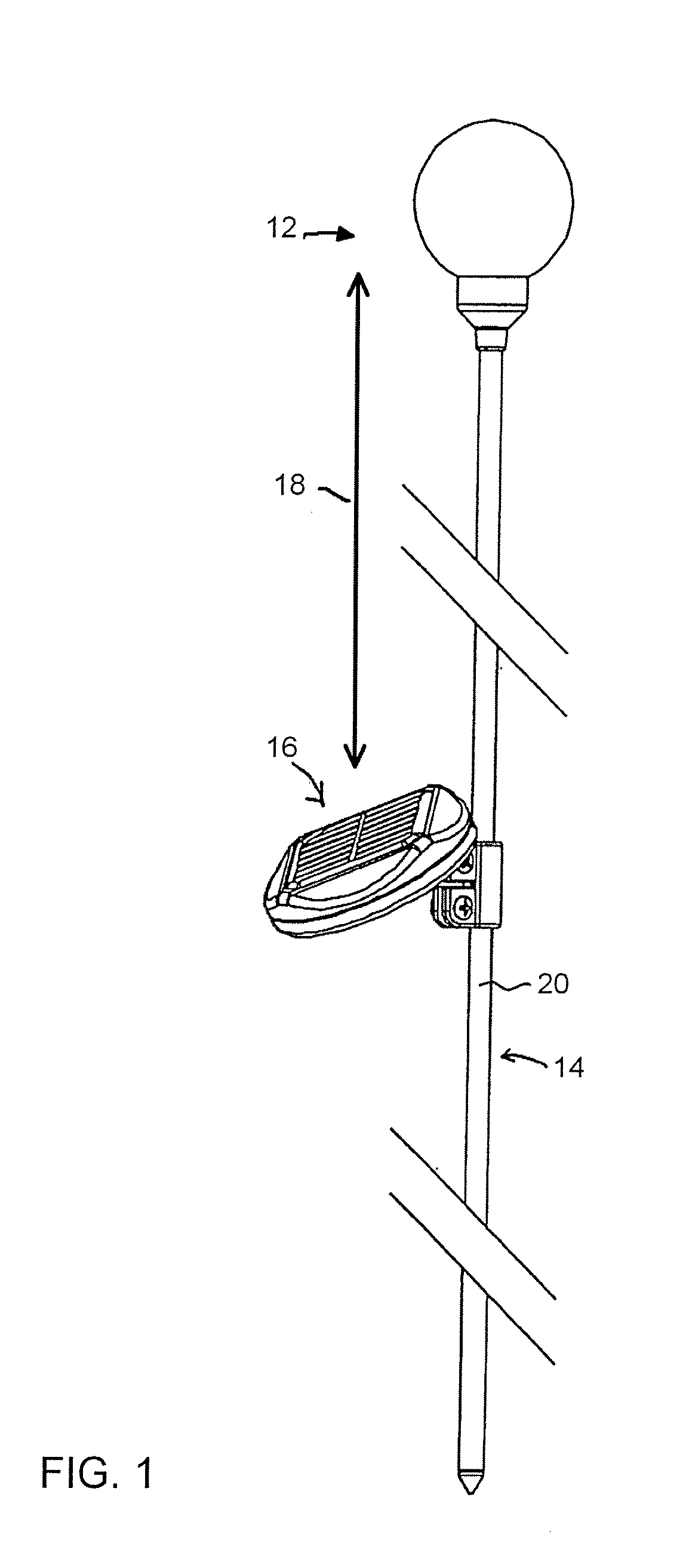 Outdoor light with positionable solar collector