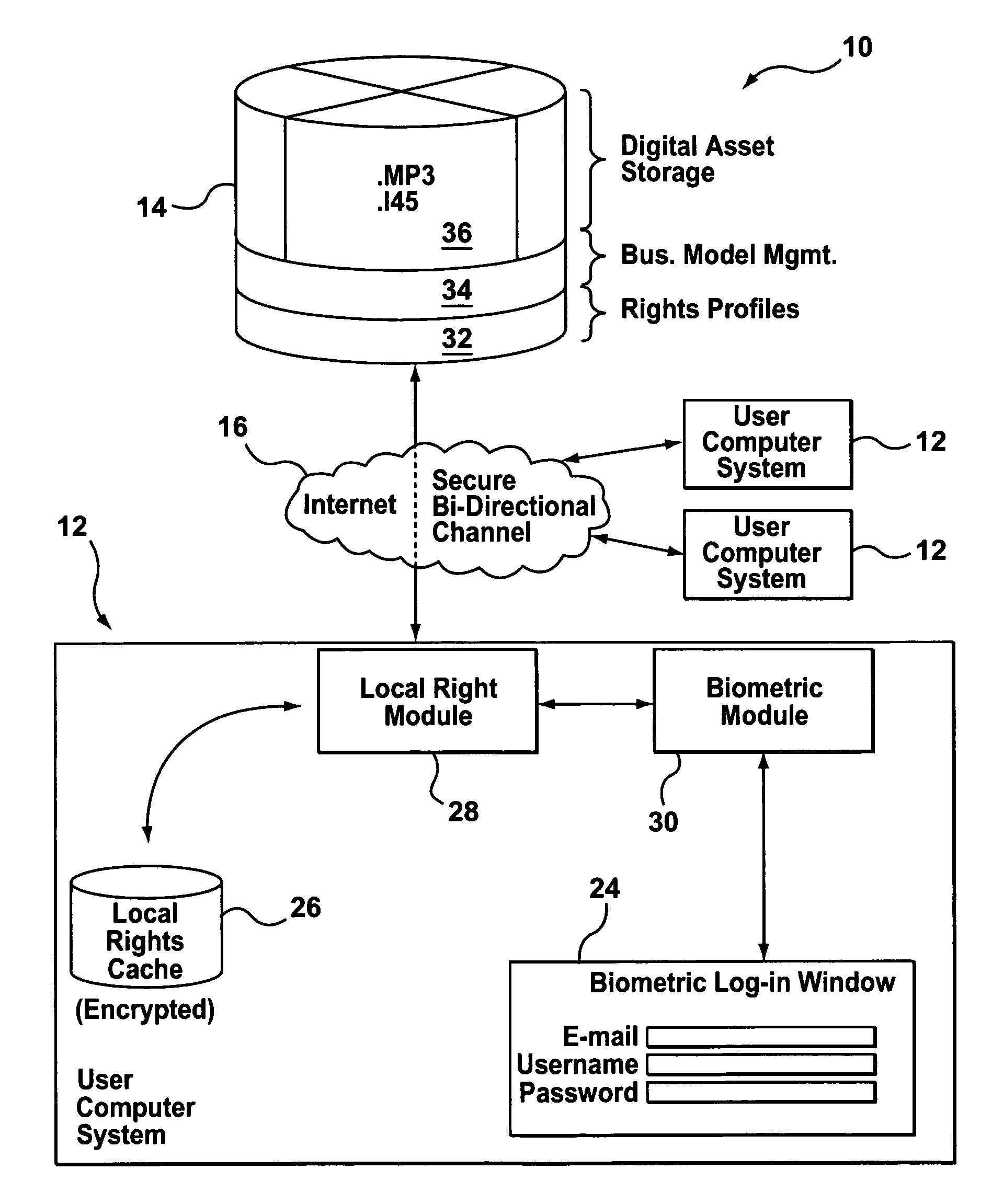 Biometric rights management system