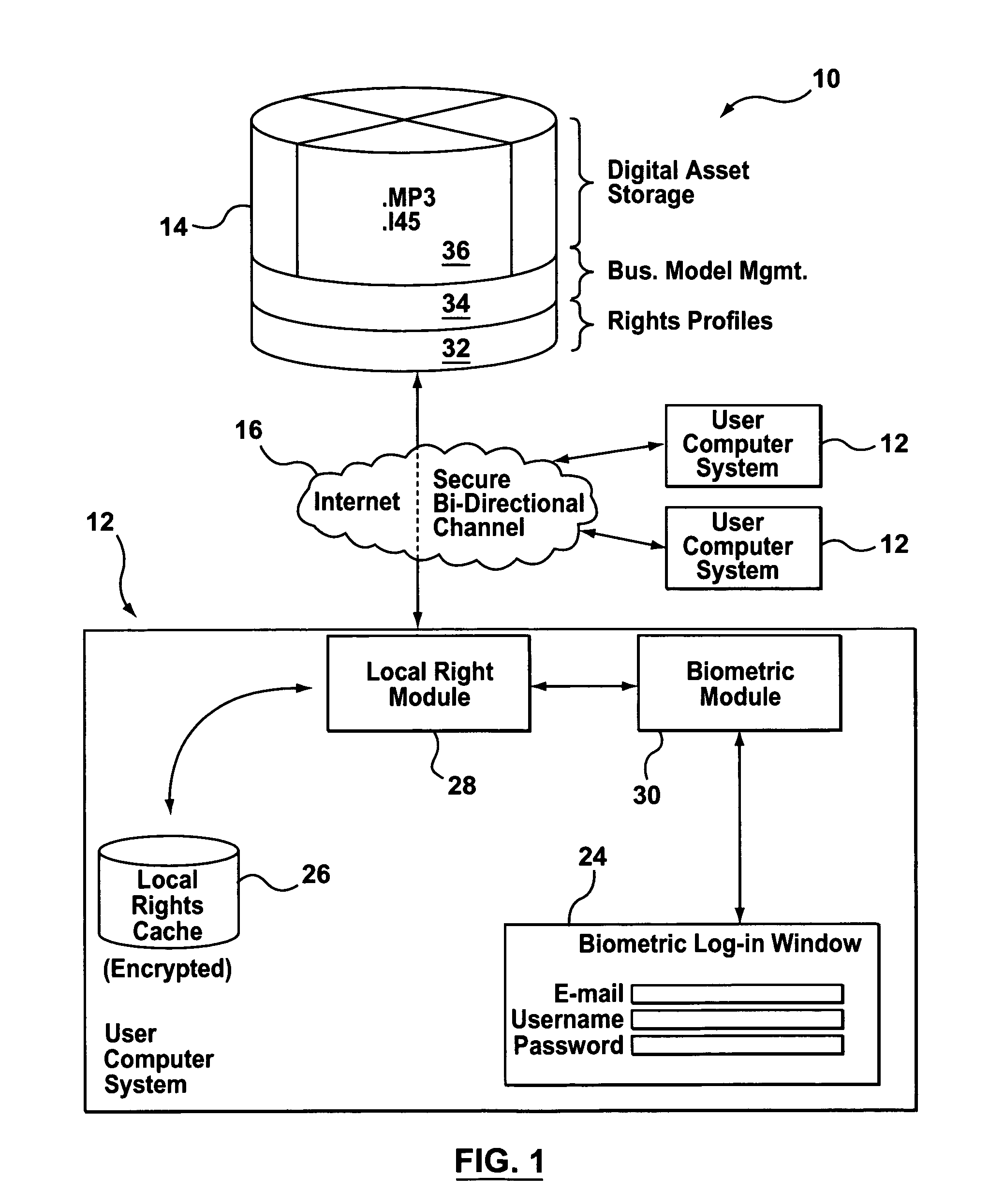 Biometric rights management system