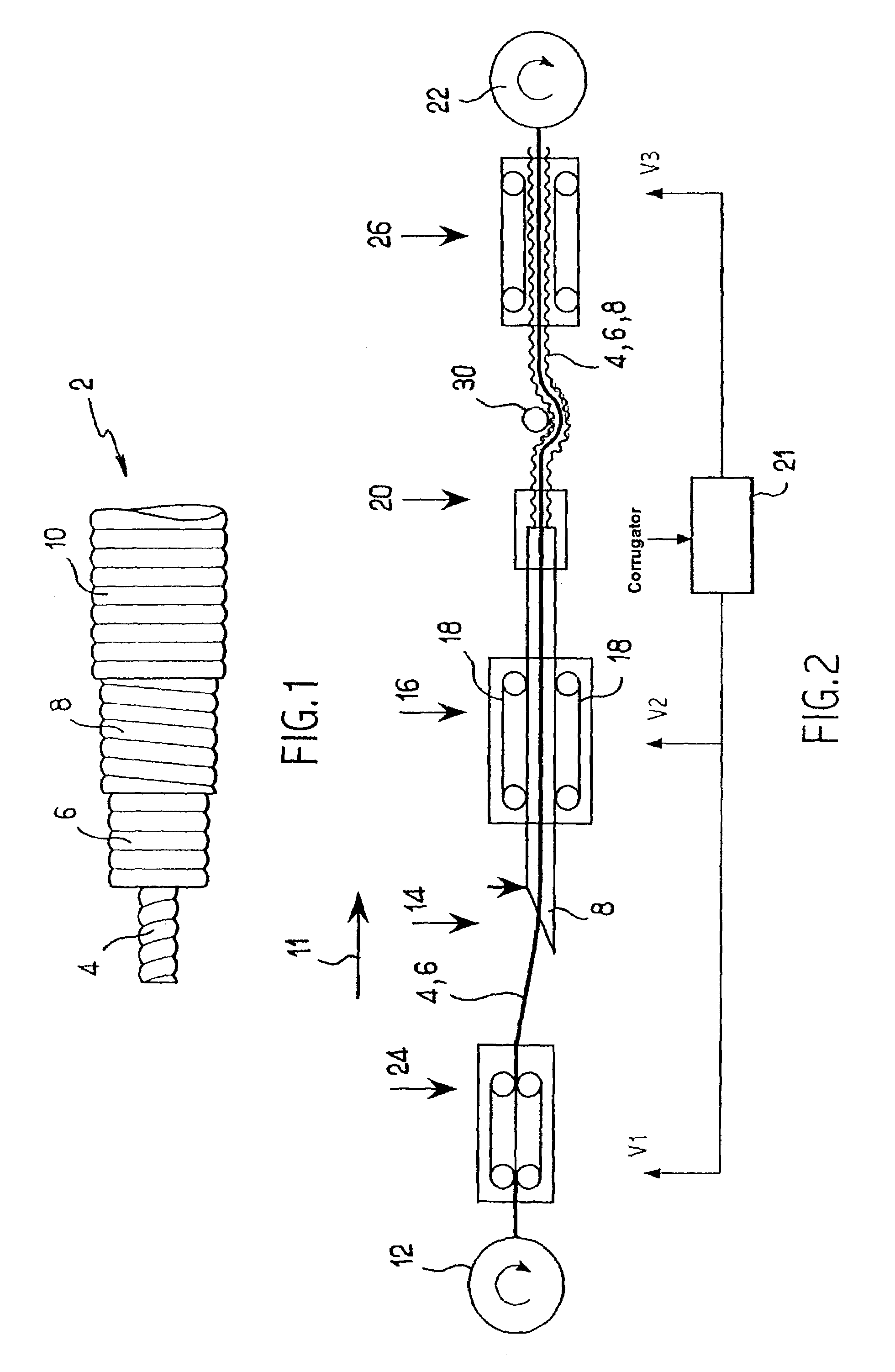 Method of continuously fabricating a corrugated coaxial cable