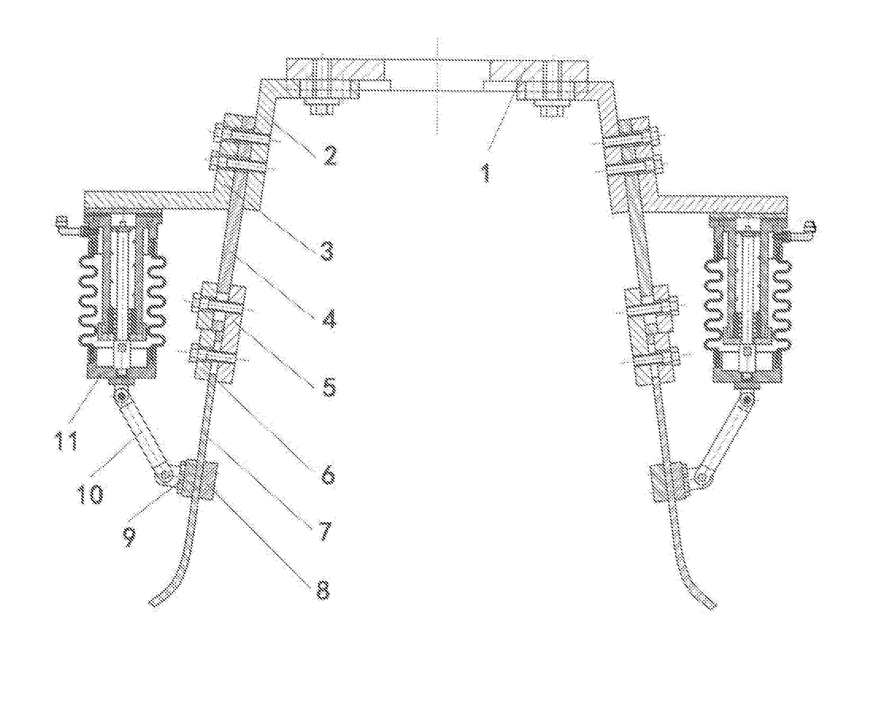 Elastic corrugated pipe single-acting cylinder-driven mechanical gripper with series-connection plate spring framework