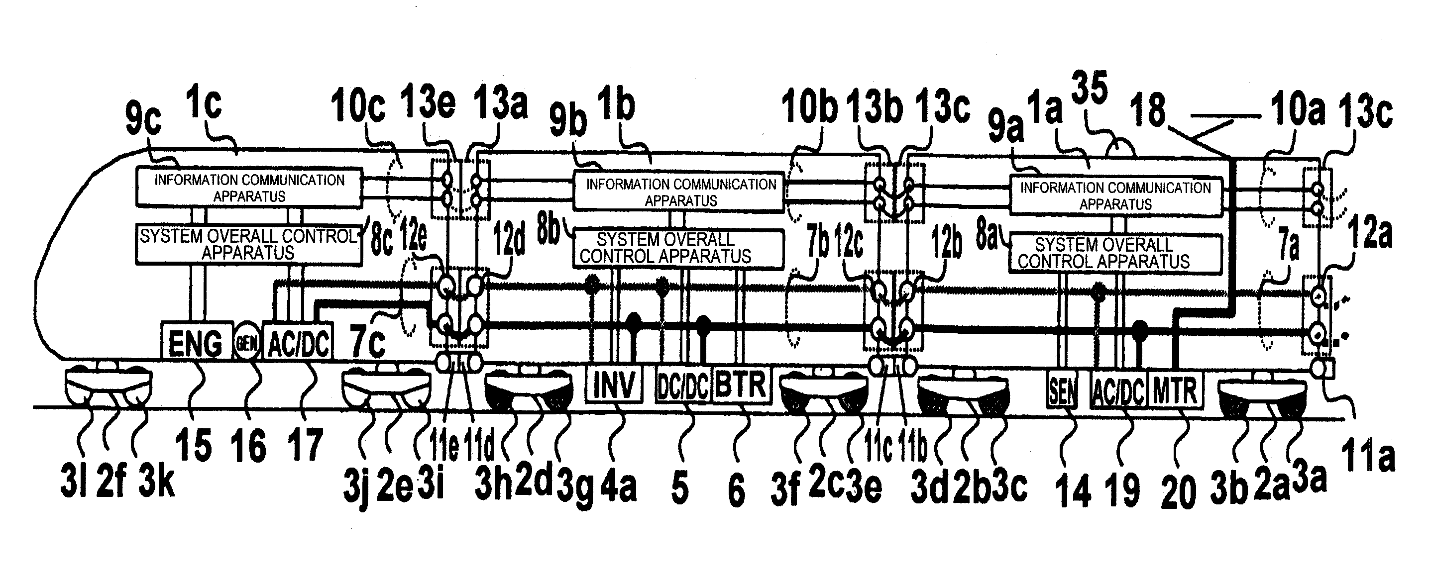 Driving system for railroad vehicle