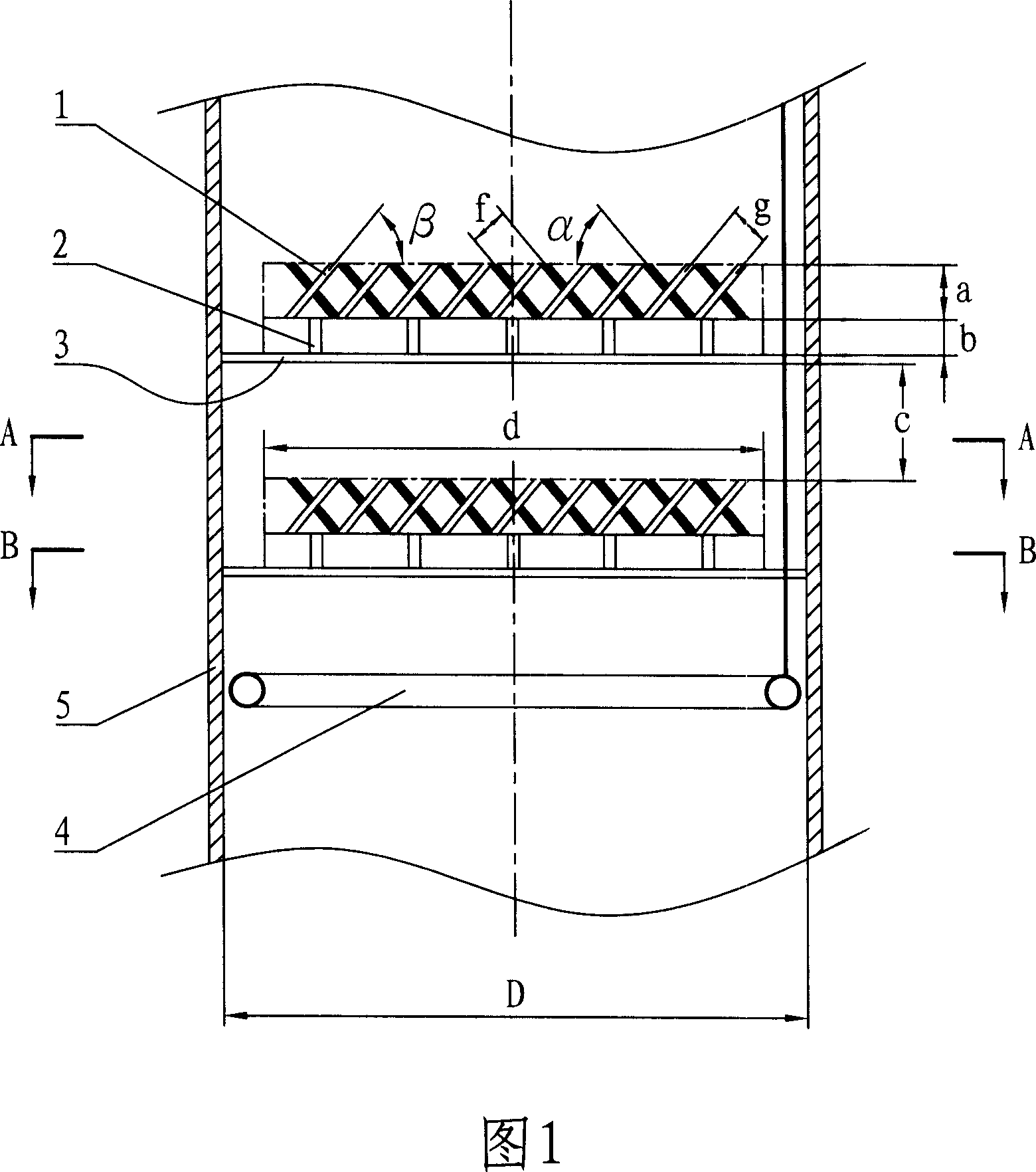 Fluidised bed gas and solid contacting device