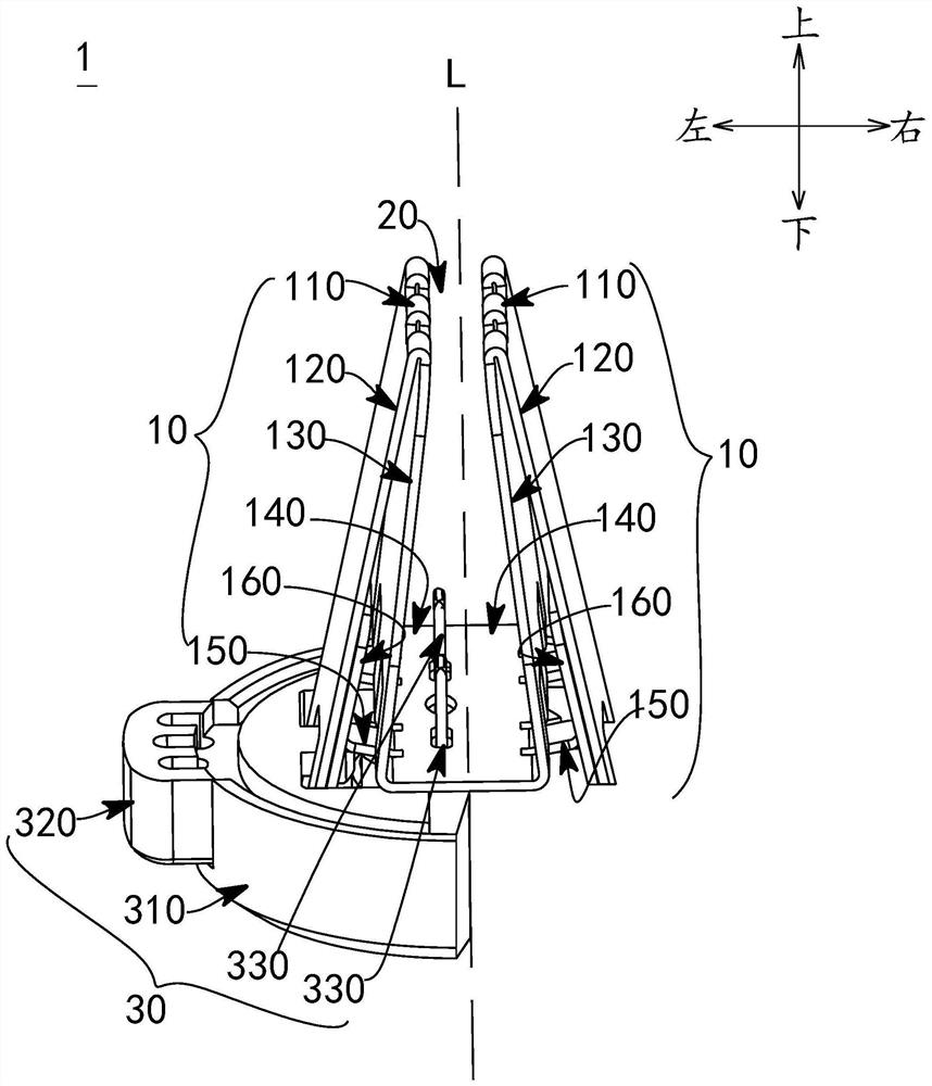 Portable equipment support and clamping and fixing device of portable equipment support