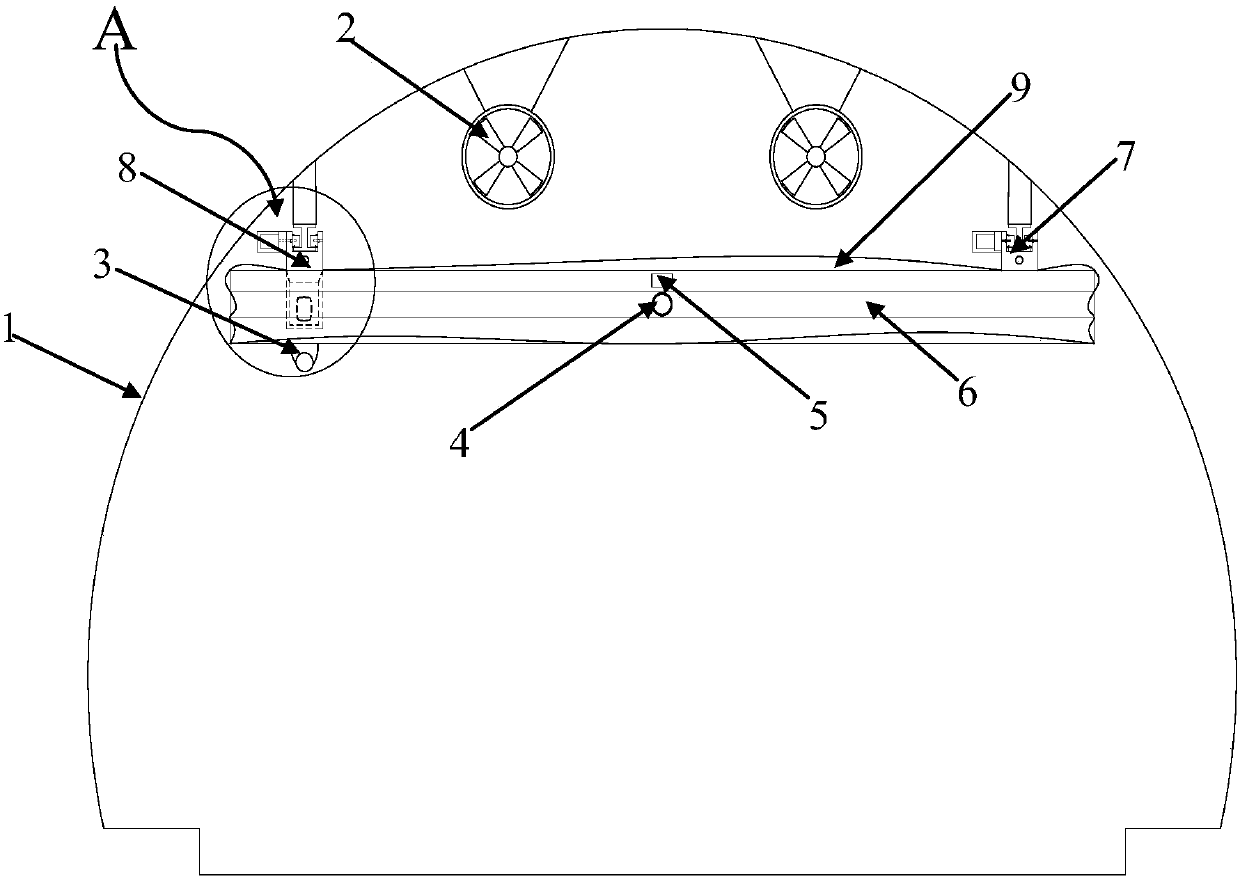 Suffocation type movable tunnel fire extinguishing device