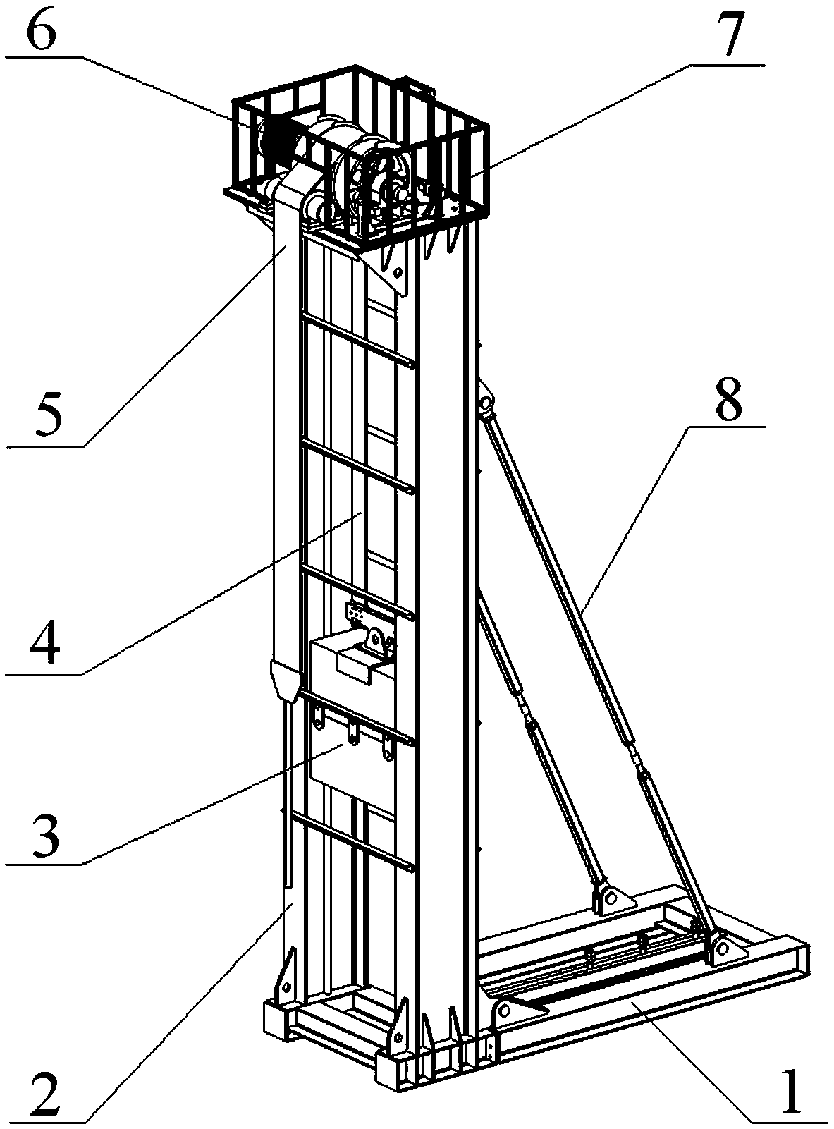 A long-stroke direct-drive pumping unit with dual braking and counterweight anti-falling functions