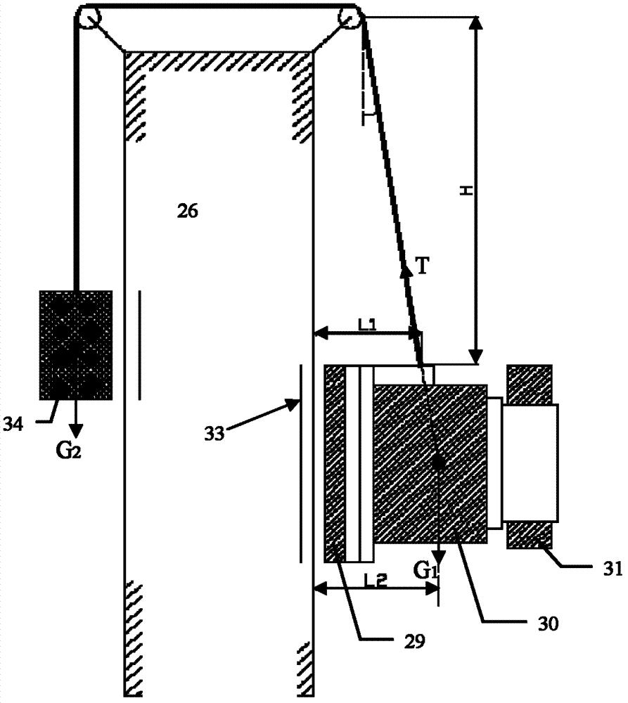 Vertical axis counterweight device for complex curve multi-axis linkage processing machine tool