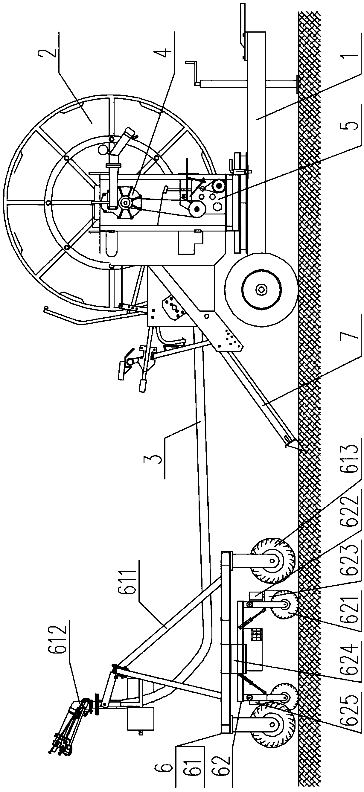 Self-separation type reel sprinkler with sprinkler wagon