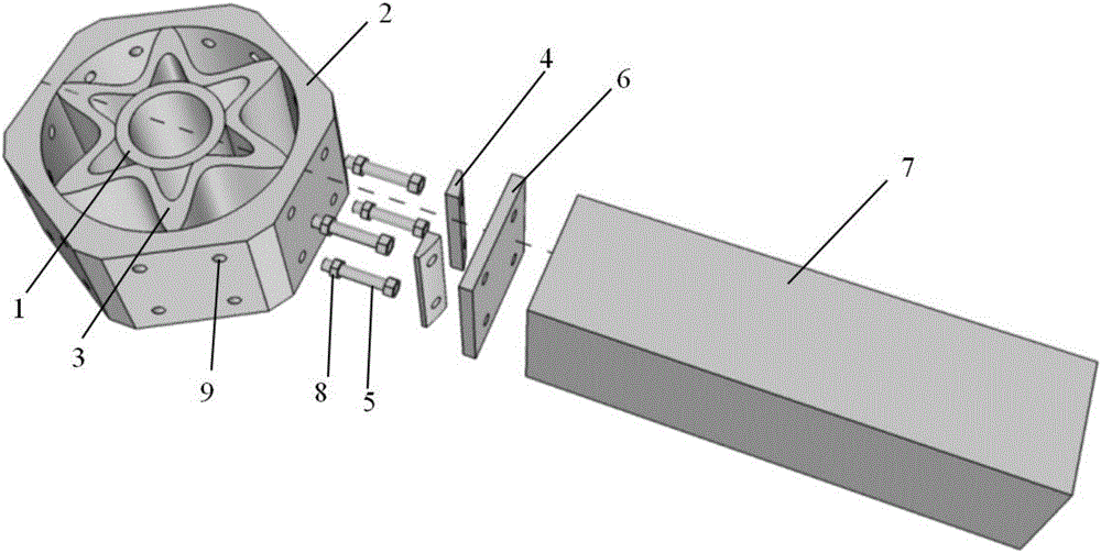 Assembled joint being of spatial grid structure and composed of outer ring and hexagonal socket