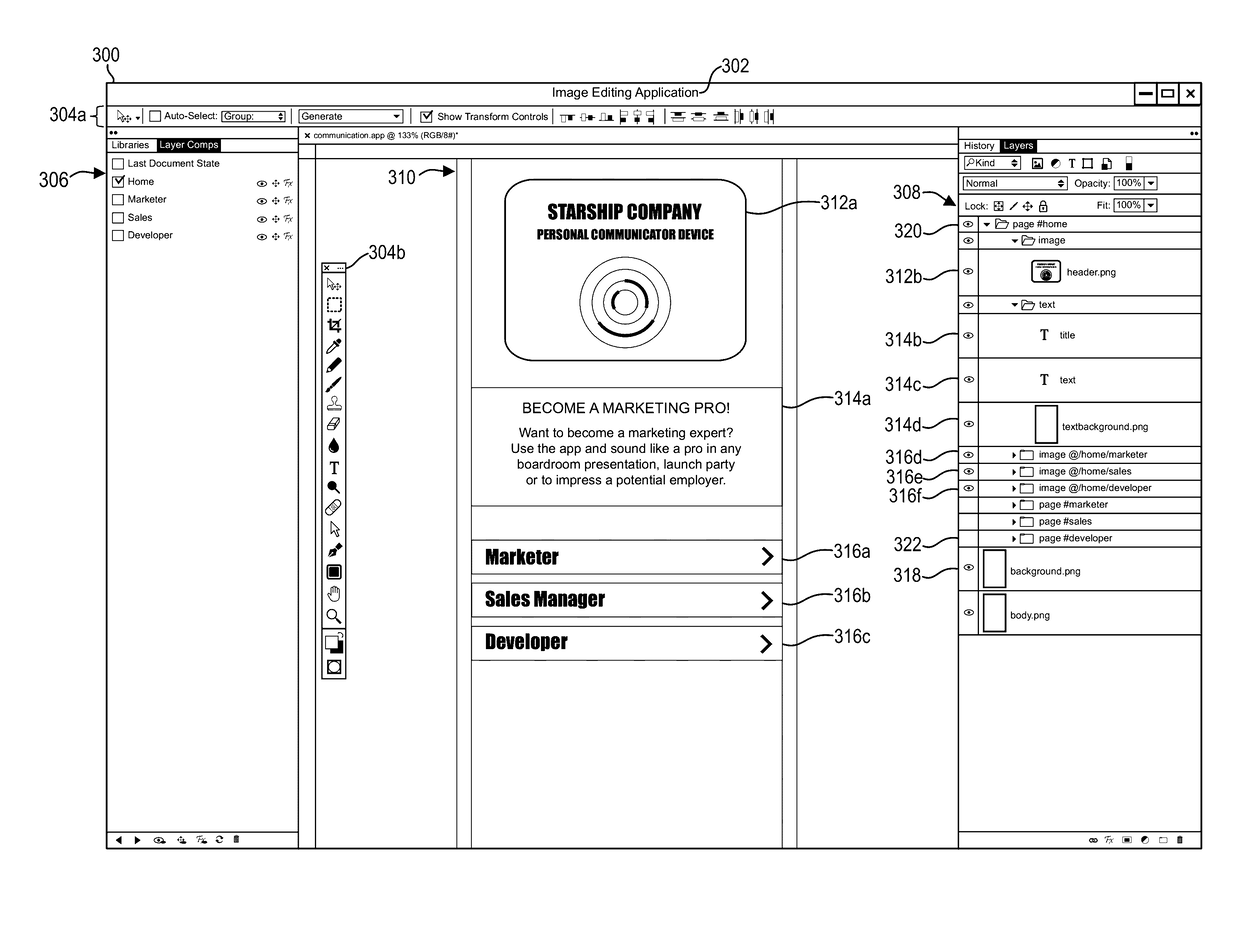 Automatically generating network applications from design mock-ups