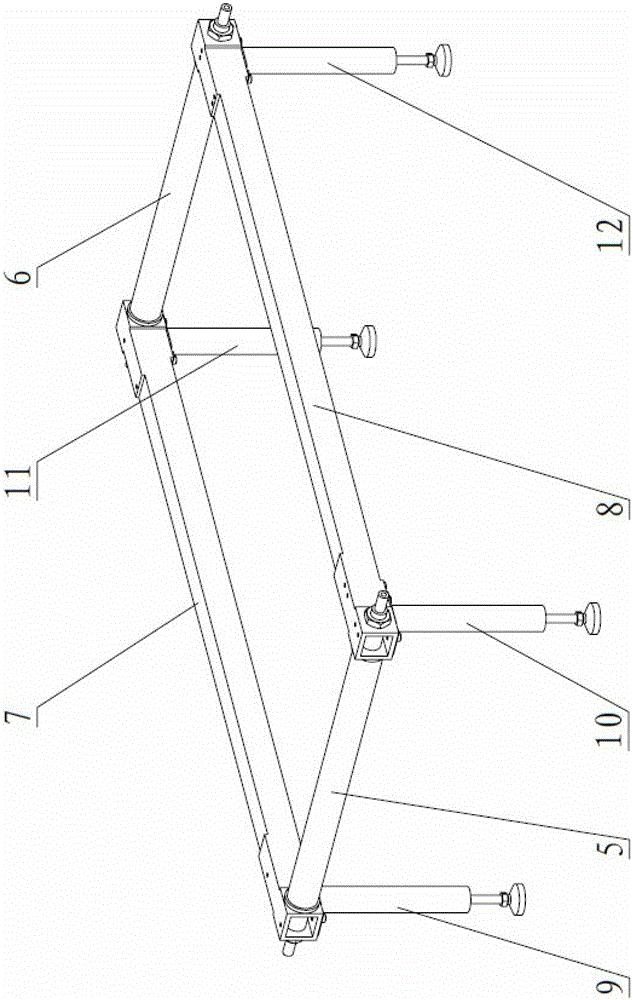 Split-mounted and disassembled vehicle four-wheel aligner verification device