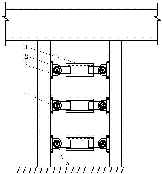 A replaceable vibration-absorbing and energy-dissipating double-leg high pier tie beam