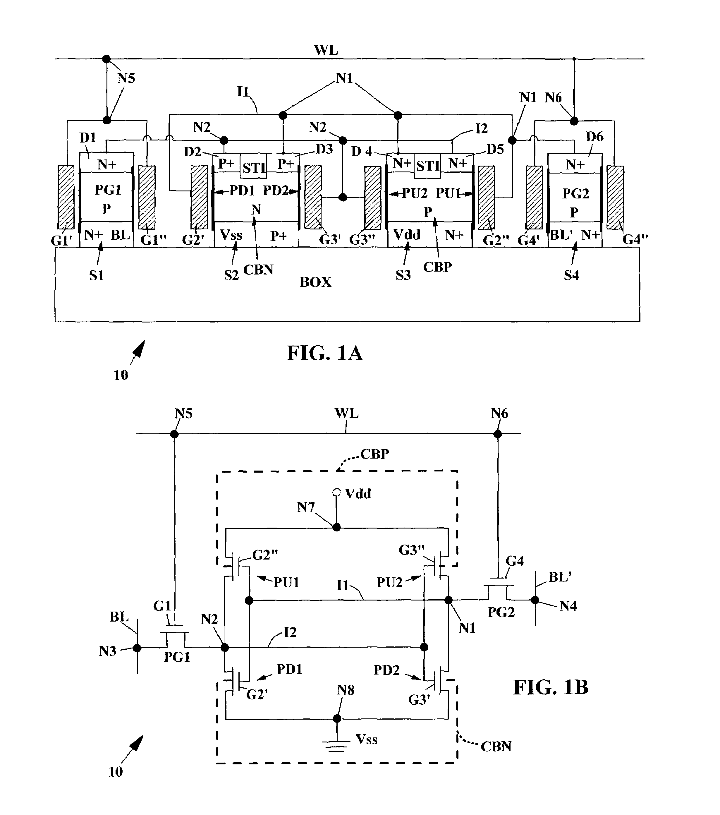 Vertical MOSFET SRAM cell