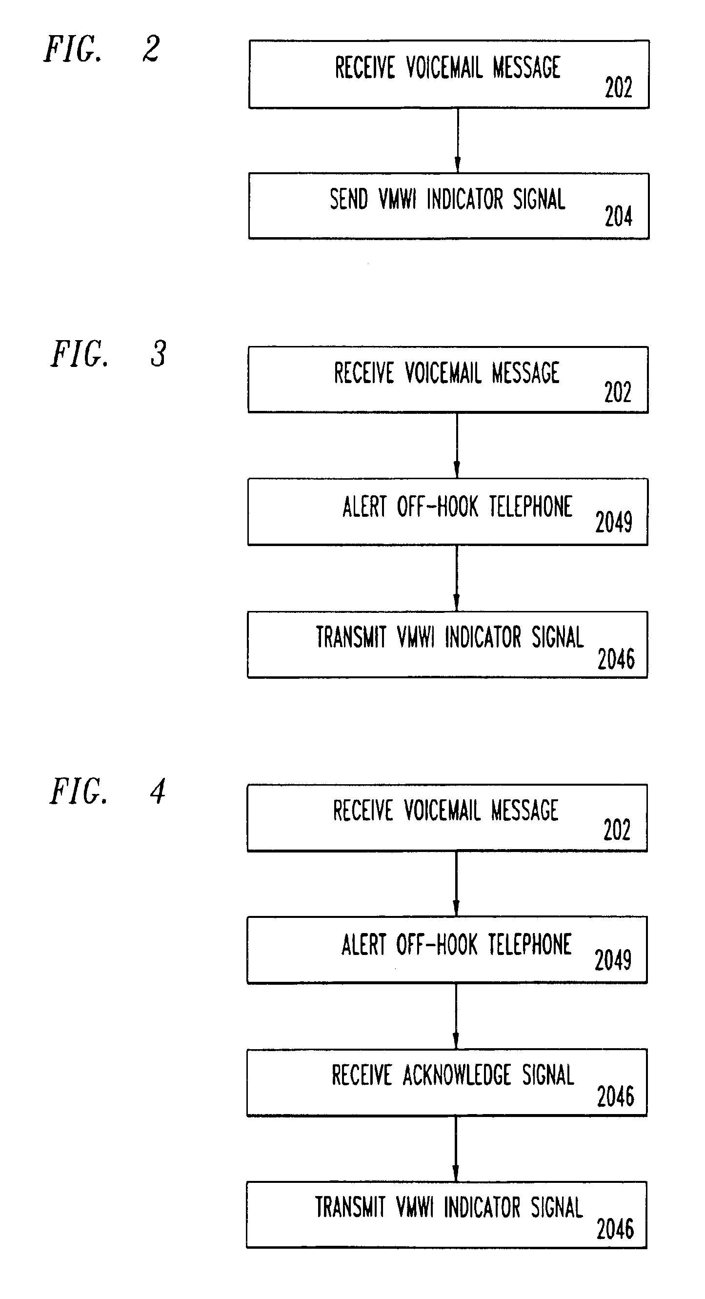 Off-hook visual message waiting indicator