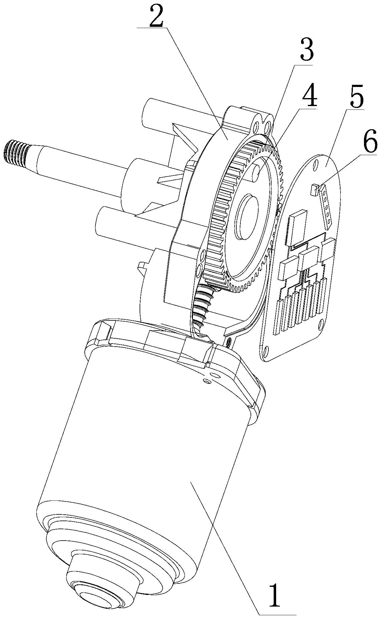 Automatic return gear for motor of intelligent electronic type contactless one-way rotary windscreen wiper