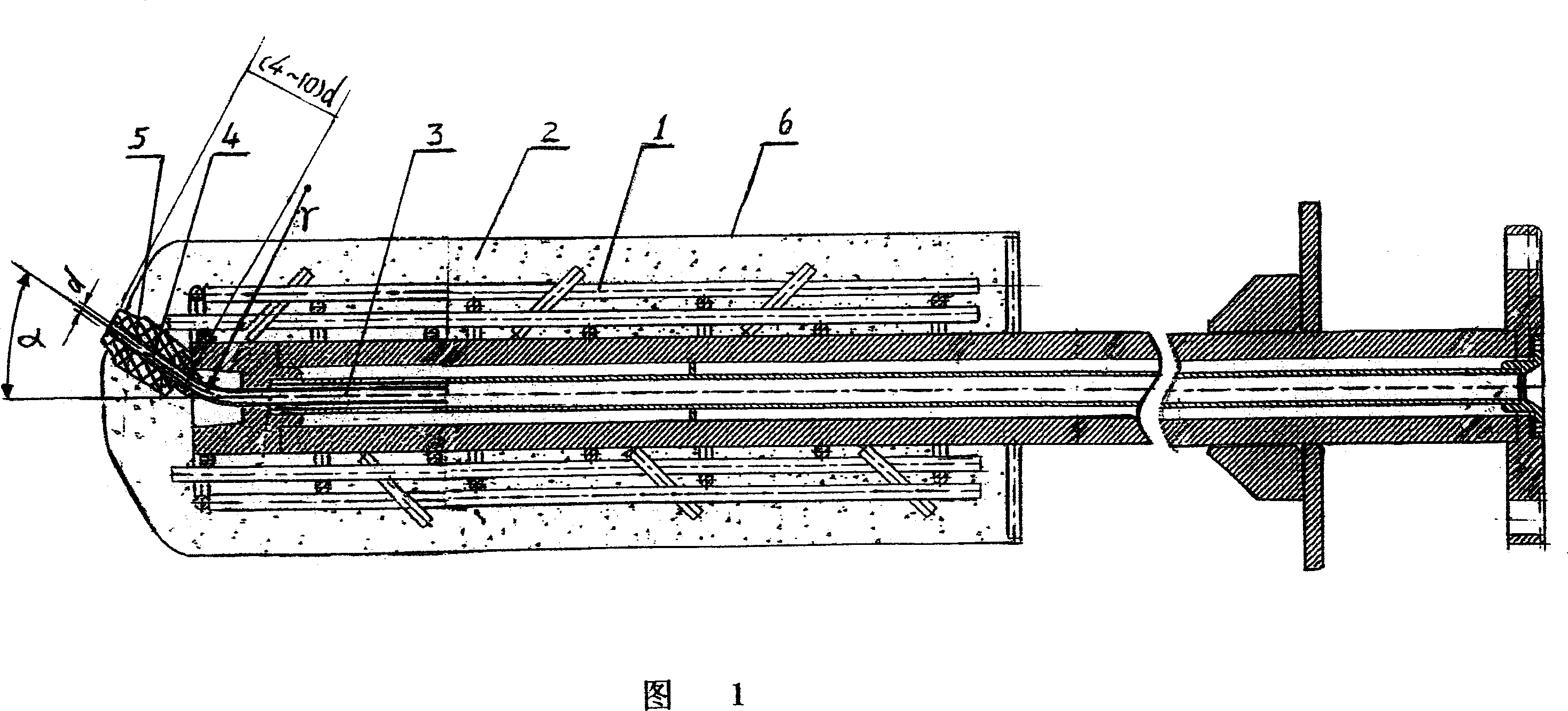 Molten iron desulfurizing and demagging agent spraying gun