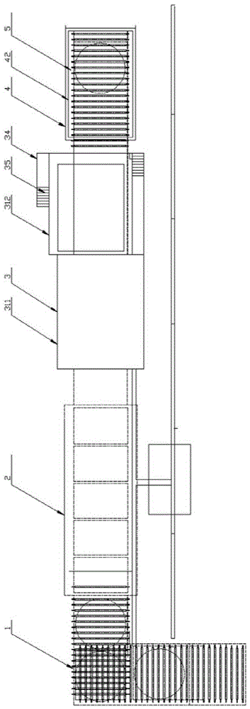 Roller bottom type saw web quenching line