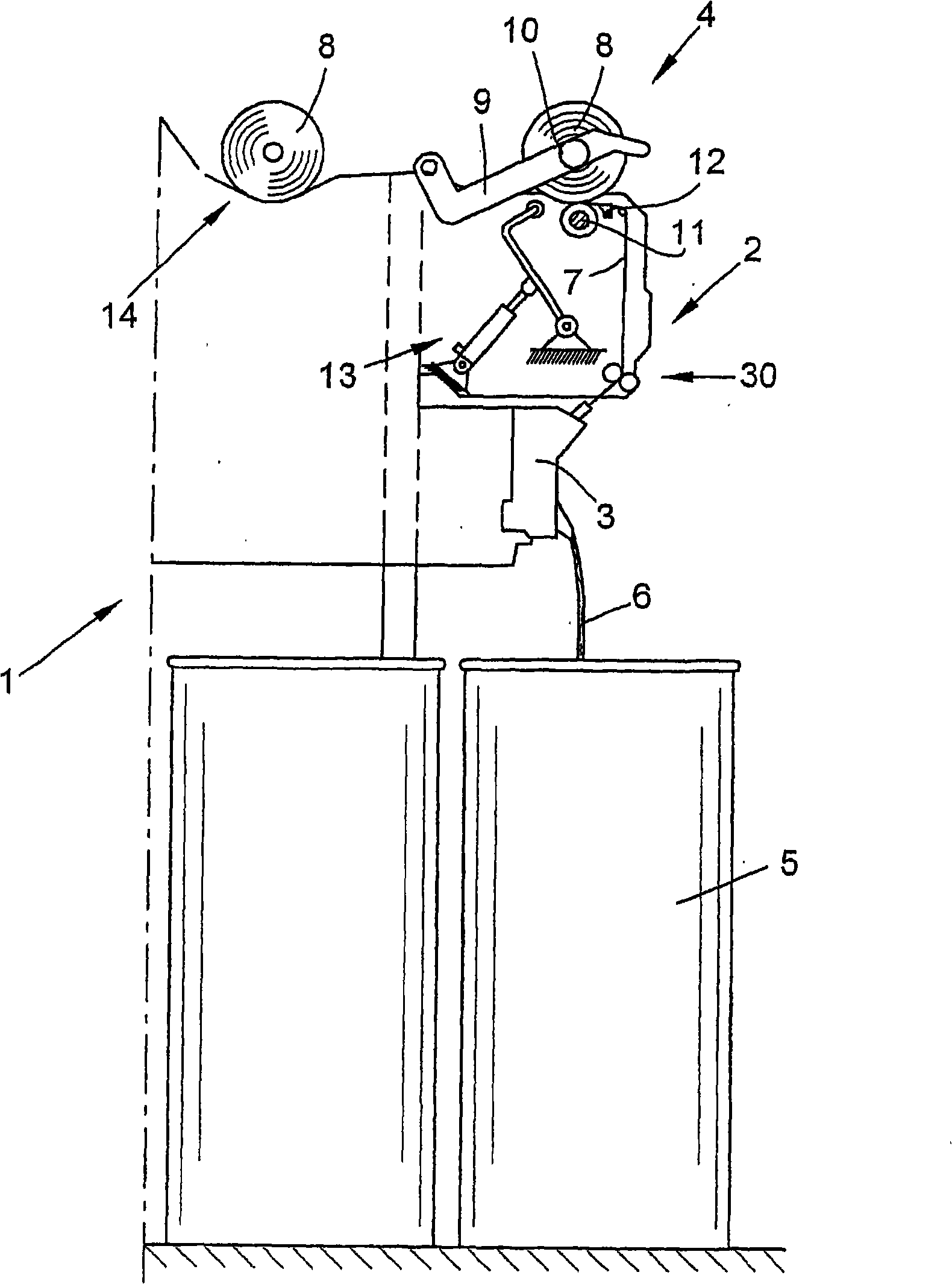 Winding device for open-end spinning machine workstation