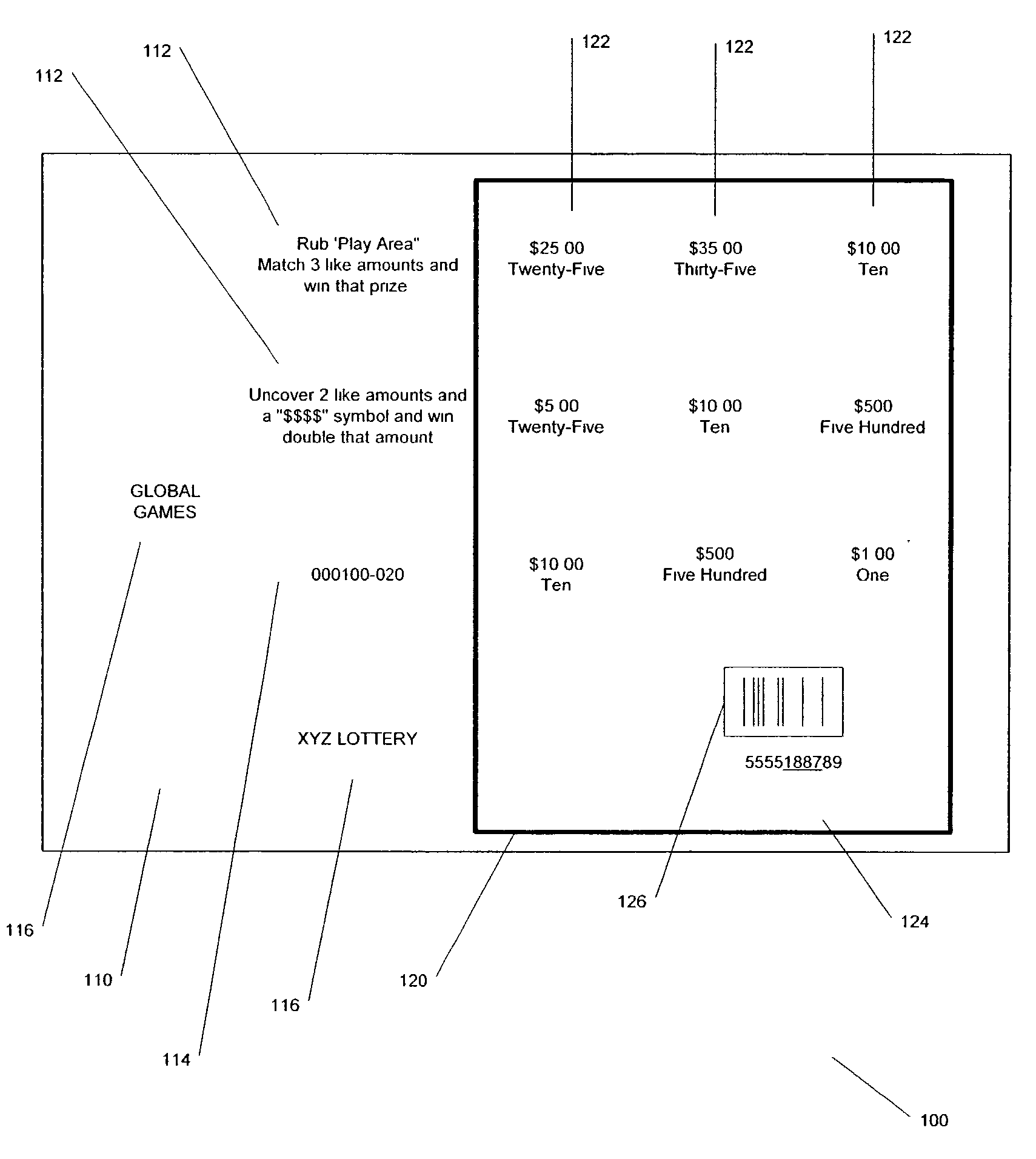 Instant-win lottery ticket allowing keyless validation and method for validating same