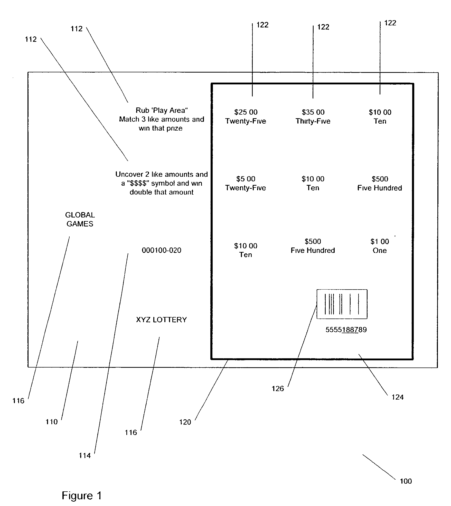 Instant-win lottery ticket allowing keyless validation and method for validating same