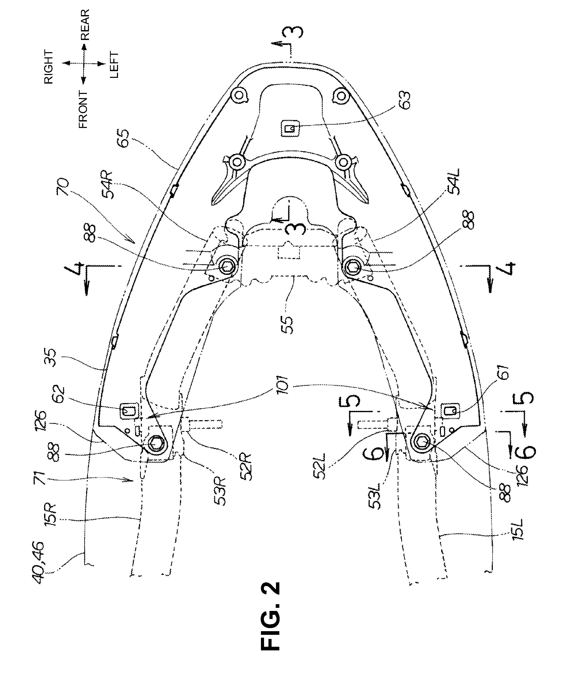 Rear body structure for a vehicle, and vehicle incorporating same