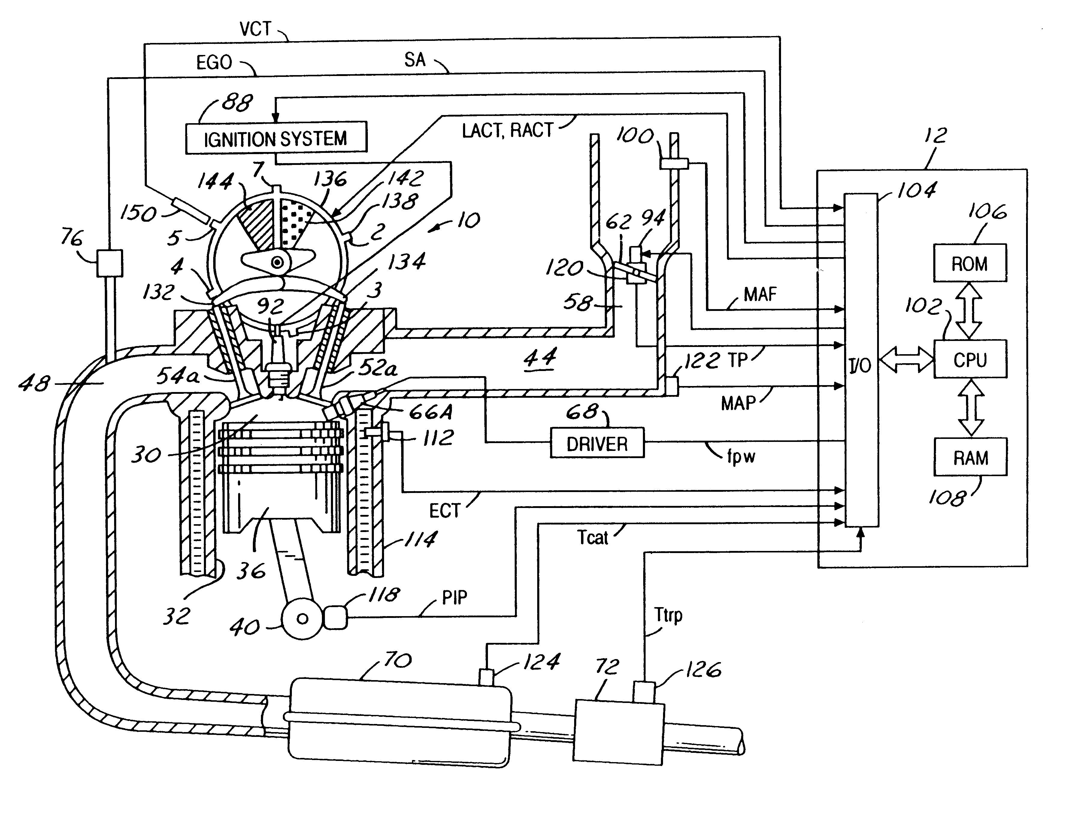 Control method for a vehicle having an engine