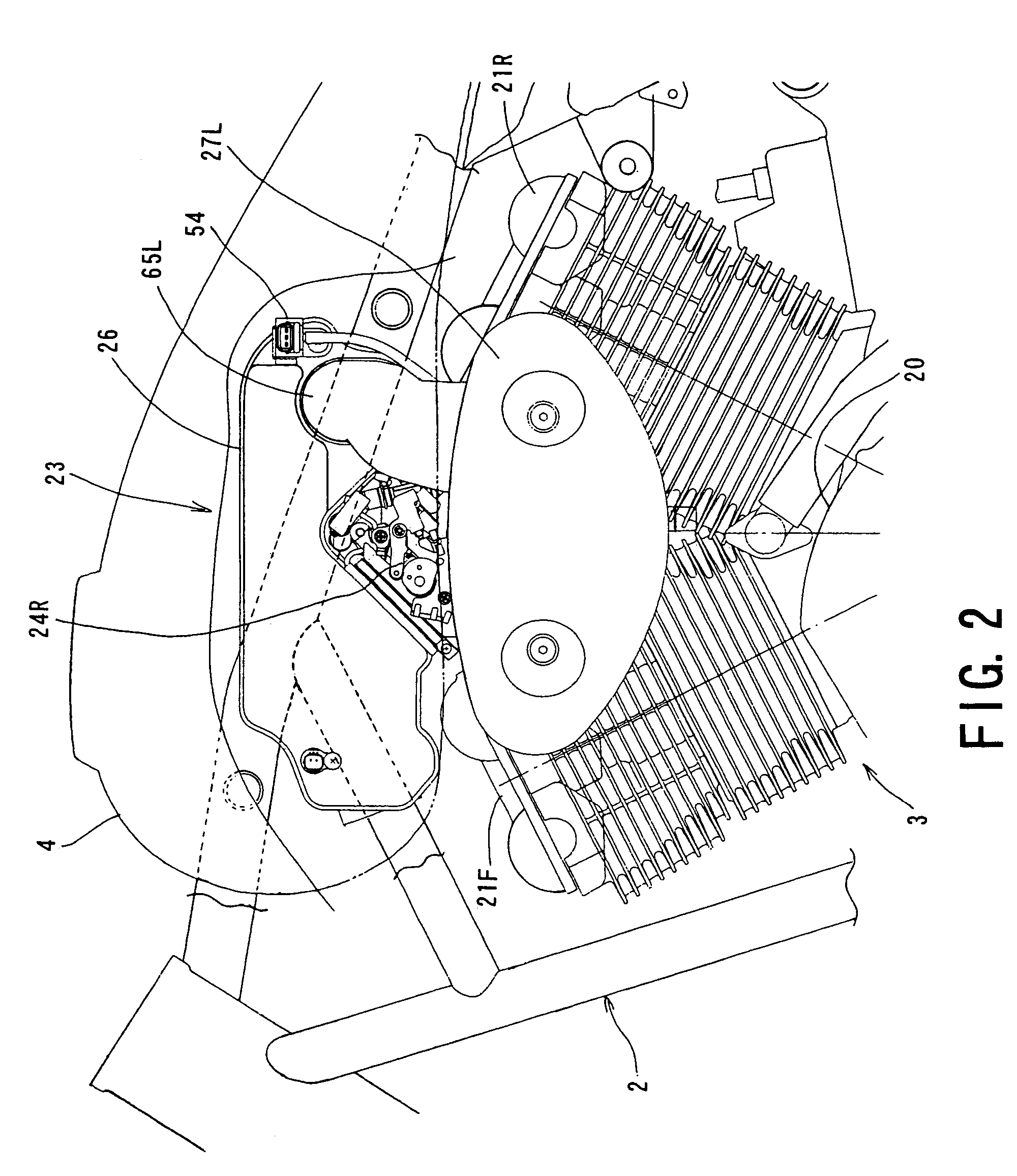 Intake device of V-type engine of motorcycle