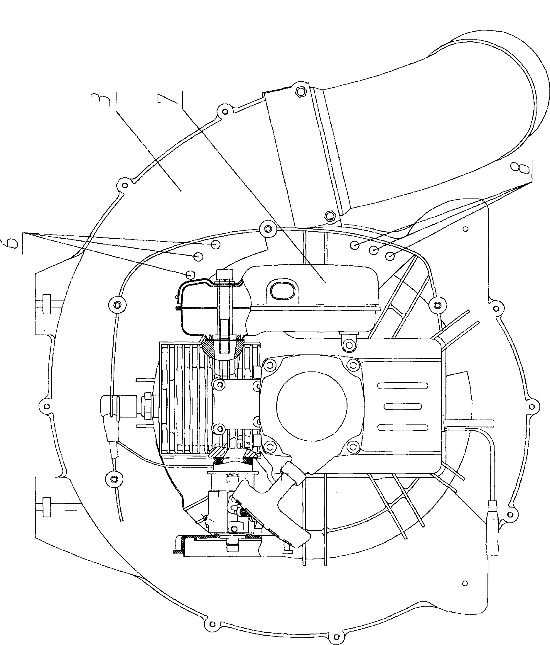 Structure for cooling engine silencer