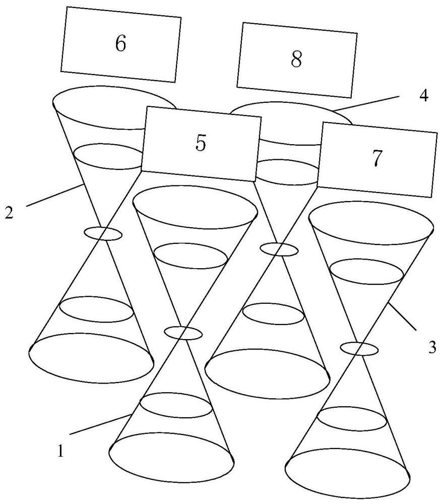 A method for hybrid stitching of large-format cameras with internal and external fields of view