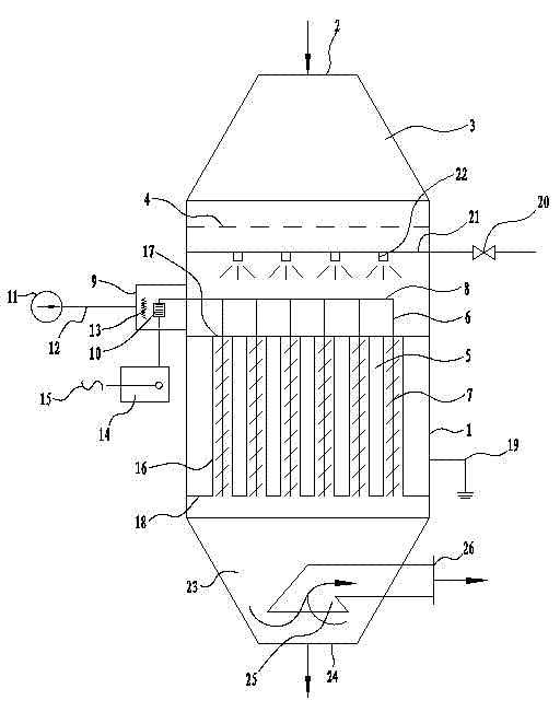 Wet type electrostatic precipitator