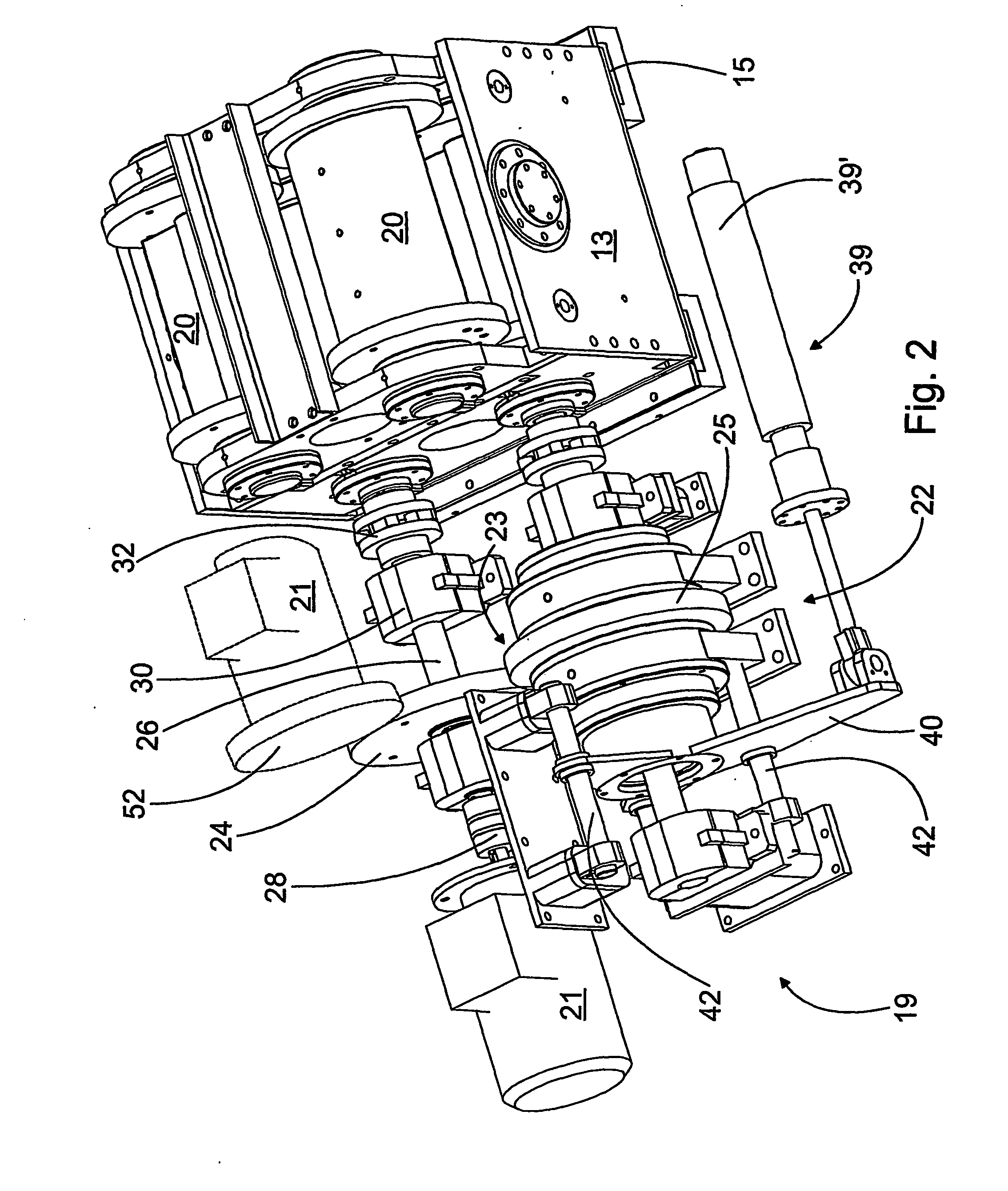 Equipment for moving the roll of a paper machine