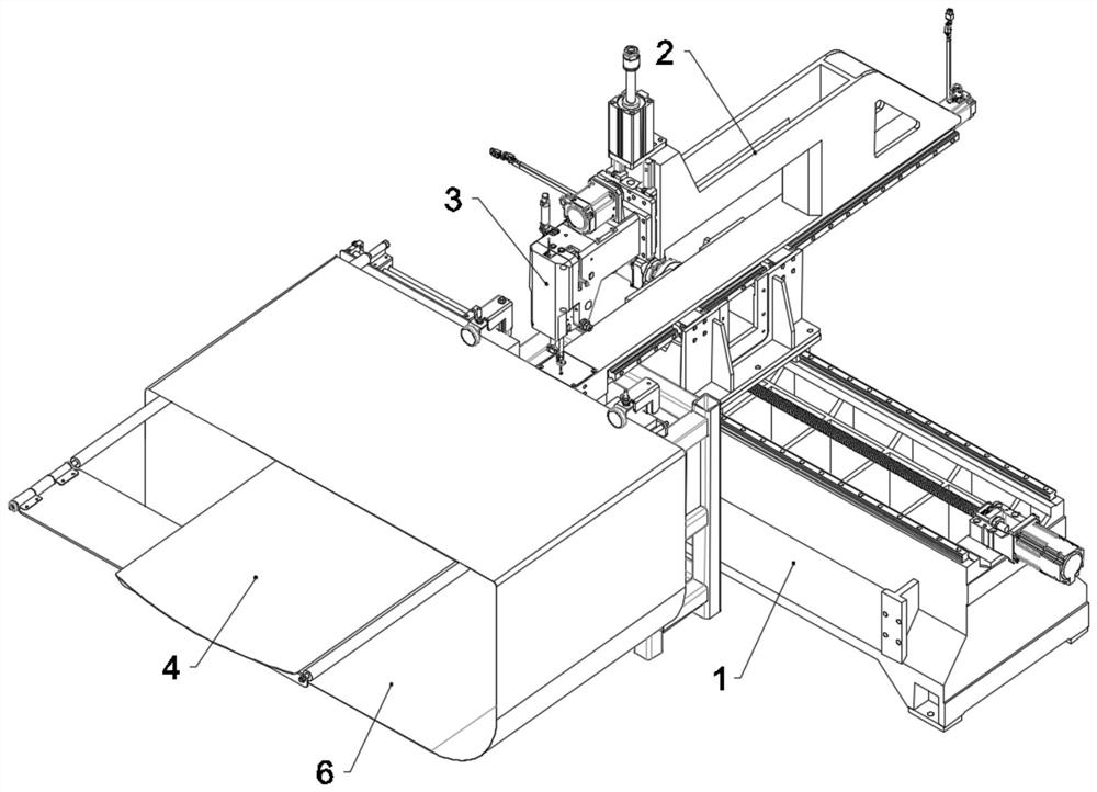 Automatic sewing equipment for container bag body and reinforcing block